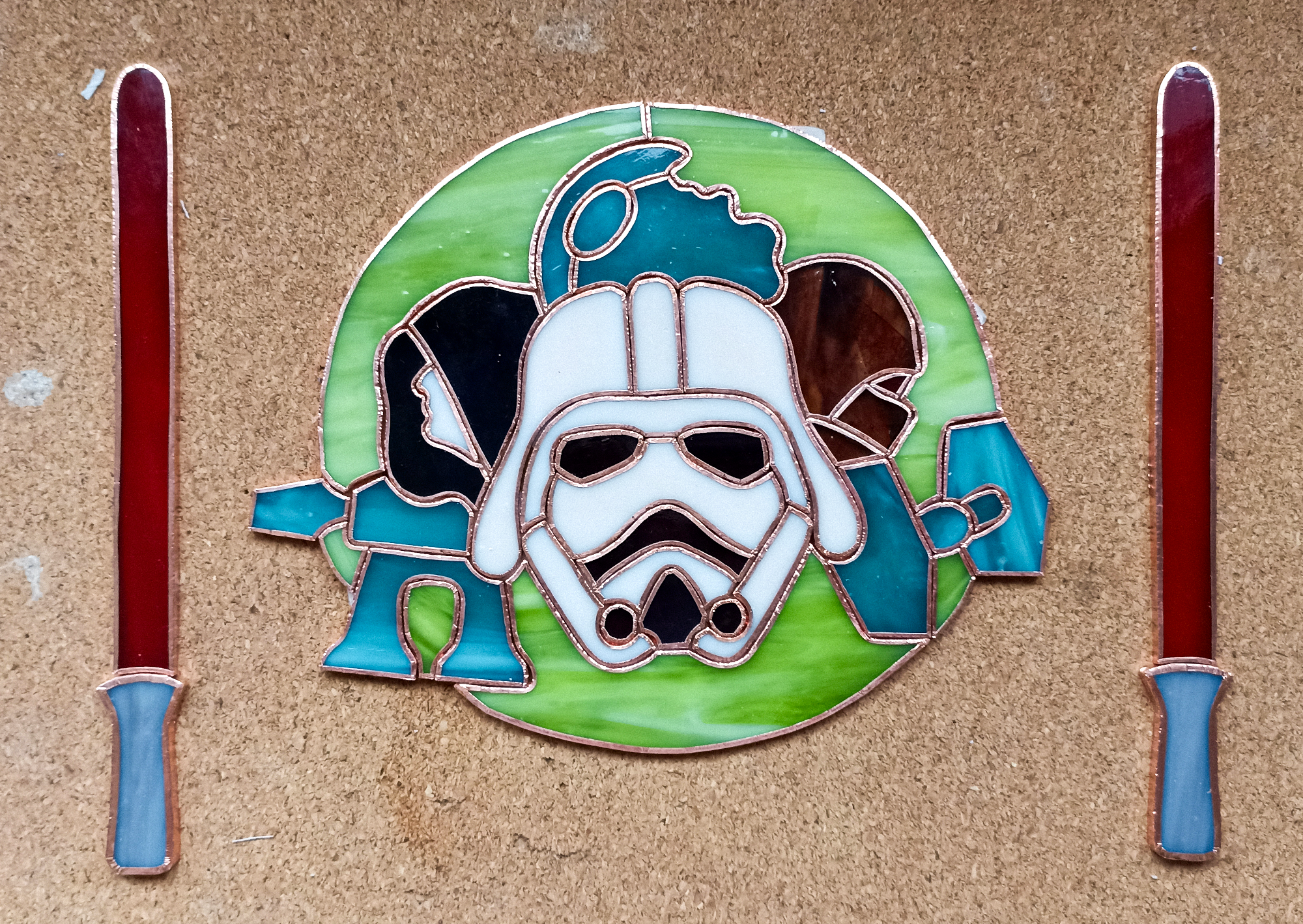 My Imperial Stained Glass Window Based on Star Wars - My, Stained glass, Stained glass window by Tiffany, Hobby, Creation, Crafts, With your own hands, Handmade, Longpost, Needlework with process, Decor, Star Wars, Empire, Darth vader, Emperor Palpatine, Star Wars stormtrooper, Miss