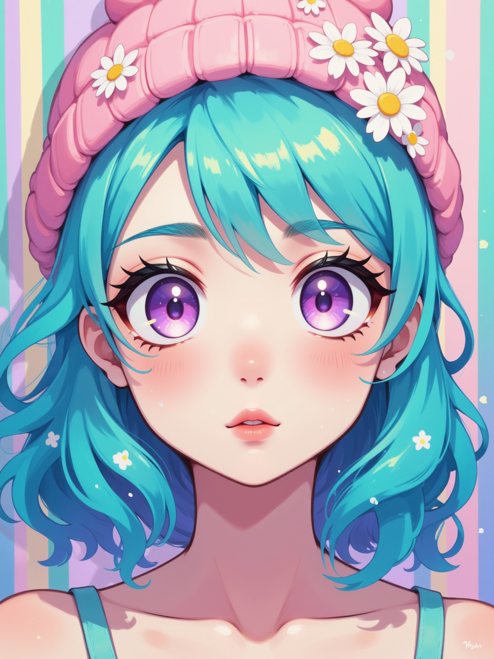 Neurotyanki #87 - My, Anime, Anime art, Neural network art, Flux, Original character, Нейронные сети, Stable diffusion, Girls, Colorful hair, Longpost