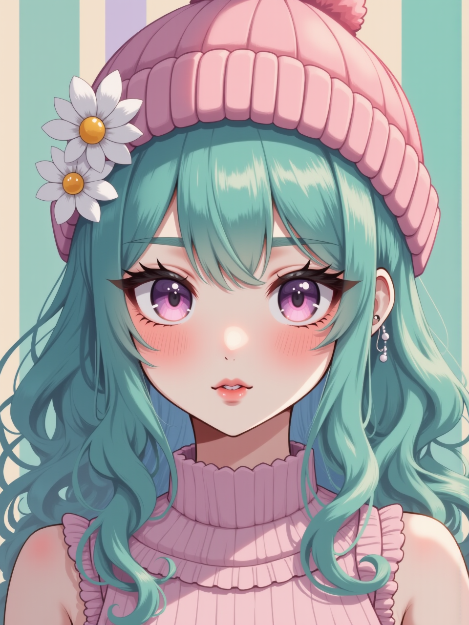 Neurotyanki #87 - My, Anime, Anime art, Neural network art, Flux, Original character, Нейронные сети, Stable diffusion, Girls, Colorful hair, Longpost