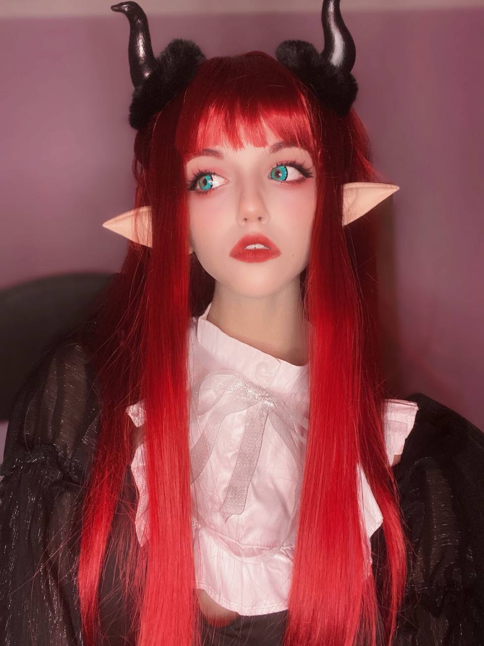 Homemade Rizu-Kyun Cosplay - My, Cosplay, Anime, Cosplayers, Girls, Kawaii, Marin Kitagawa, Succubus, Sono Bisque Doll wa Koi wo Suru, Girl with Horns, Elves, Demoness, Demon, Colorful hair, Longpost