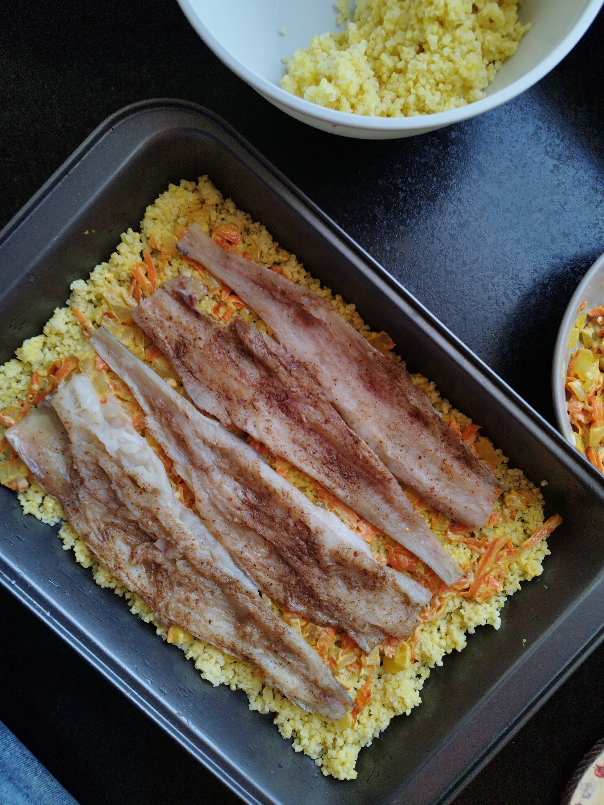 Porridge from an axe: white fish with millet in the oven. Food for 200 rubles - My, Food, Recipe, Ax porridge, Cooking, A fish, Millet, Longpost