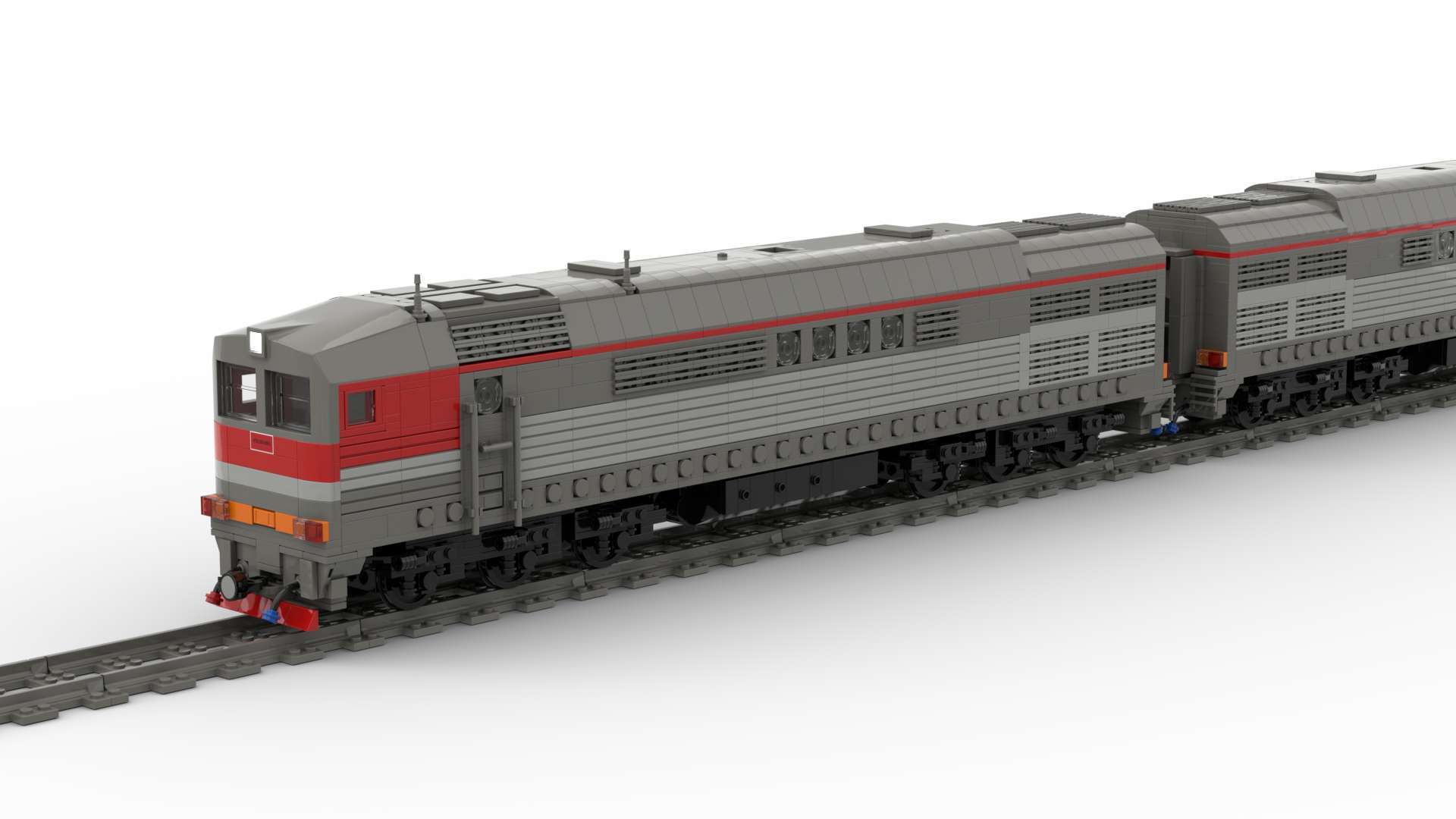 Soviet diesel locomotive 3TE10M from Lego (ver. 1) - My, Constructor, 3D modeling, Lego, Homemade, Russian Railways, A train, Russia, Modeling, Longpost