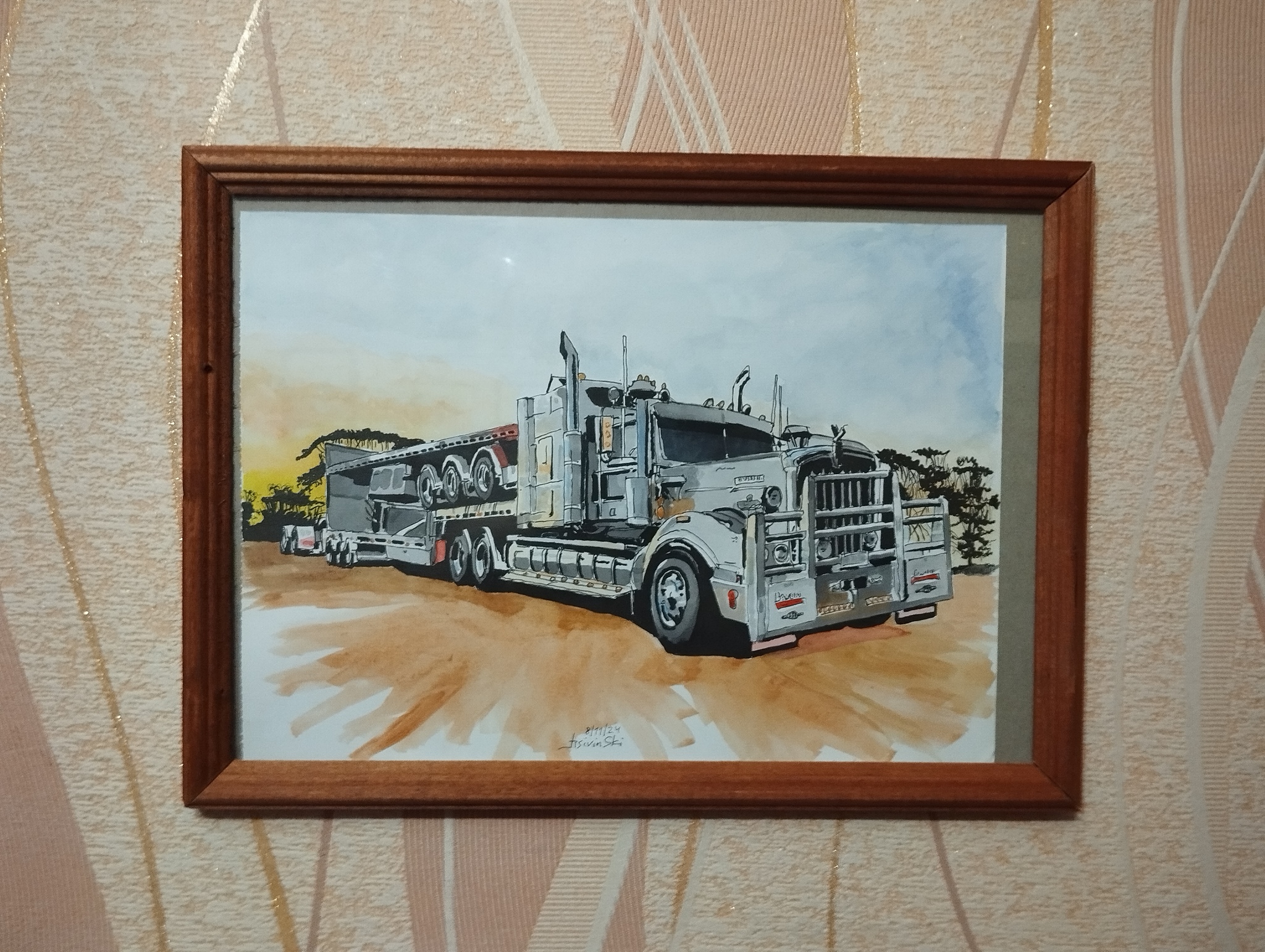 Kenworth Truck - Моё, Авто, Грузовик, Искусство, Самоучка, Художник, Рисование, Акварель, Длиннопост