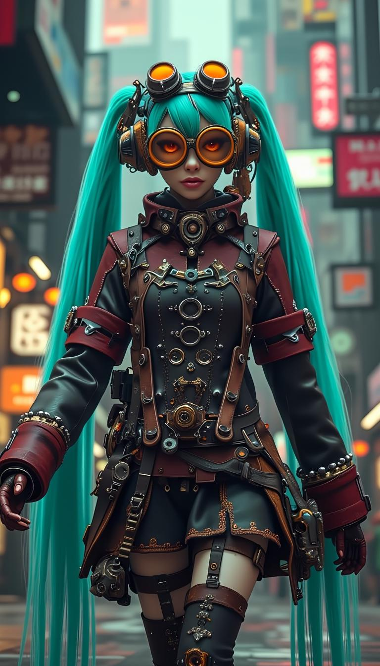 Continuation of the post Friday Miku.Steampunk - My, Friday Miku, Hatsune Miku, Flux, Steampunk, Neural network art, Нейронные сети, Stable diffusion, Reply to post, Longpost