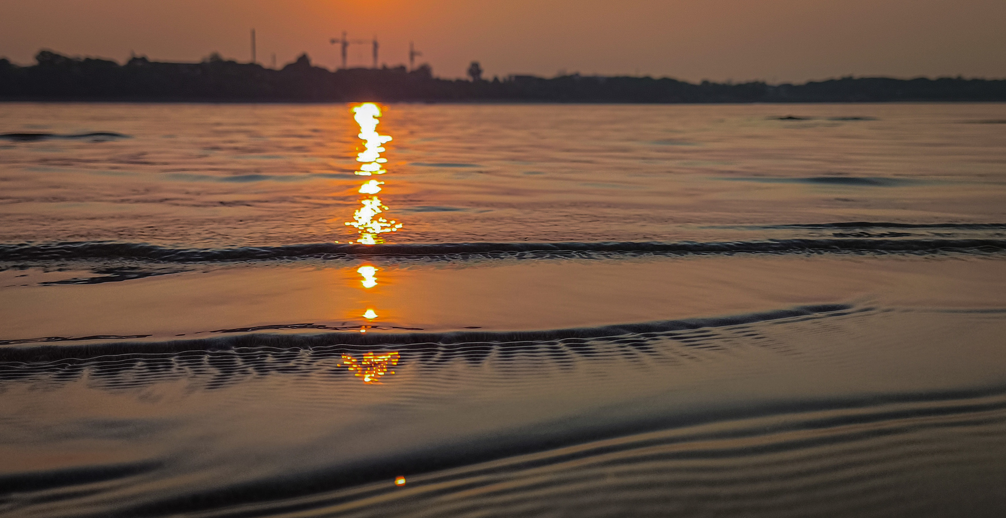 Orange Sky - My, Blagoveshchensk, Zeya, River, Amur region, Дальний Восток, Evening, Sunset, July, Heat, Mobile photography, Sky, Orange