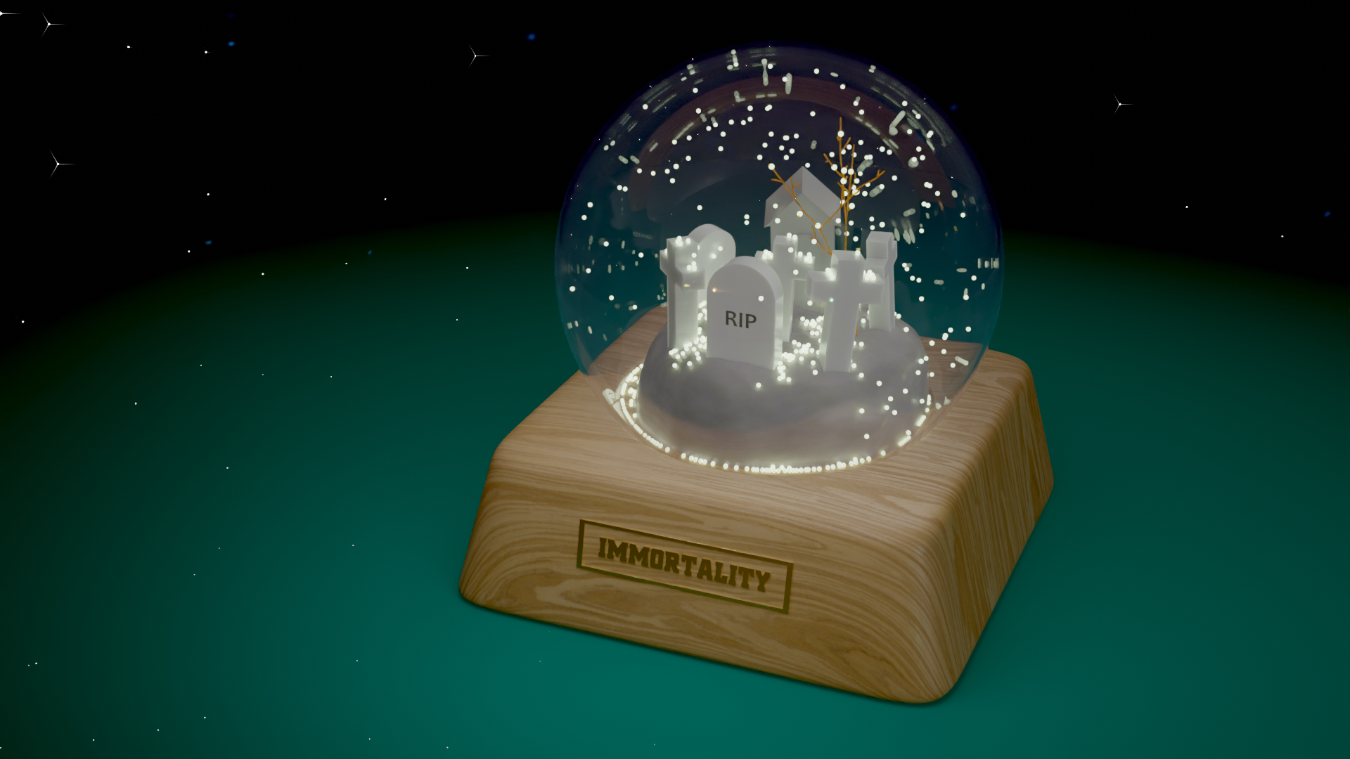 Snowball - My, 3D, Blender, 3D modeling, Snow Globe