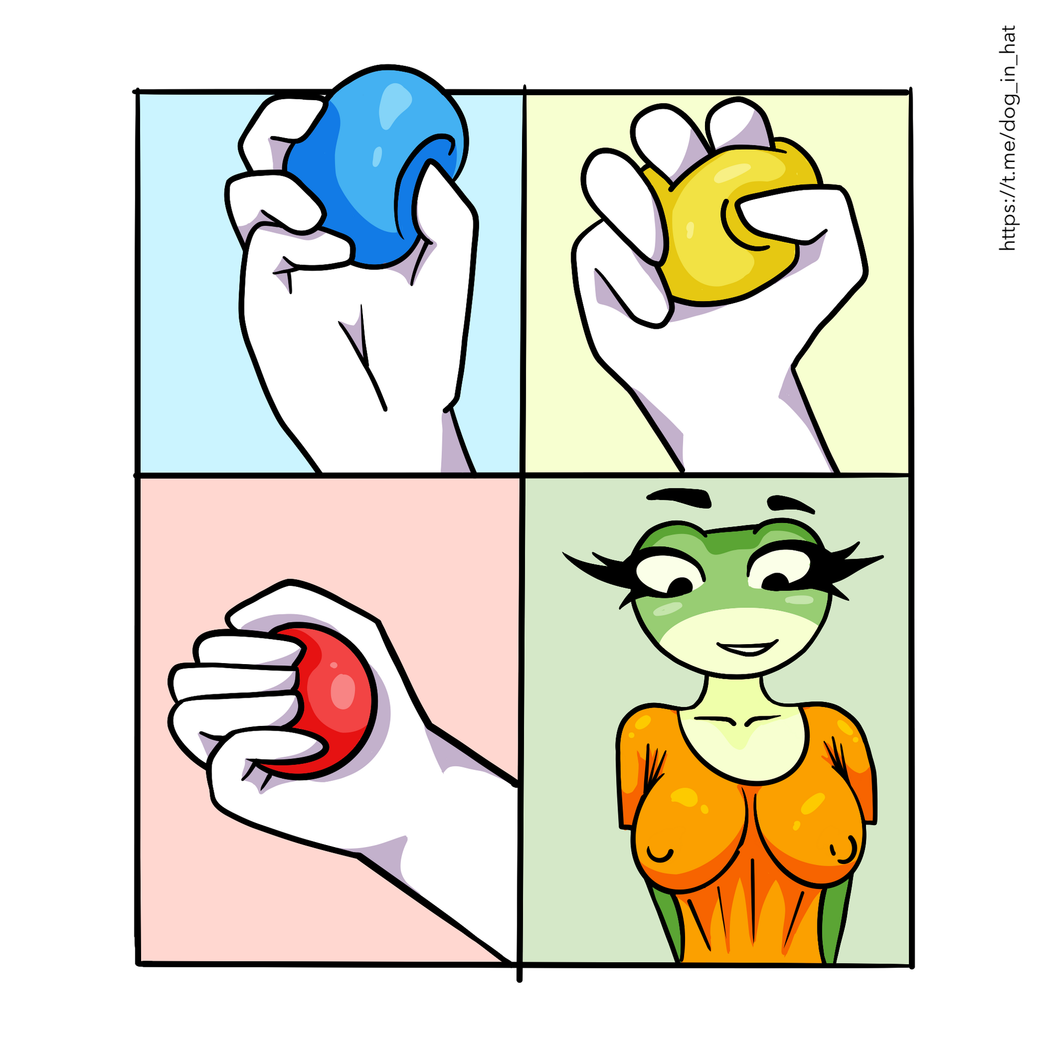 Choose your anti-stress ball - My, Illustrations, Drawing, Art, Girls, Memes, Antistress, Characters (edit), Masha, Toad, Boobs