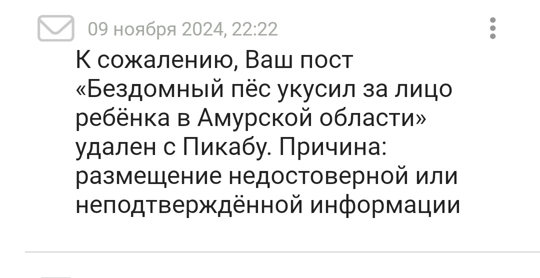 В Амурской области бесхозная собака порвал девочке лицо - Бродячие собаки, Нападение собак, Радикальная зоозащита, Освв, Петиция, Происшествие, Нападение, Негатив, Telegram (ссылка), Длиннопост, Собака