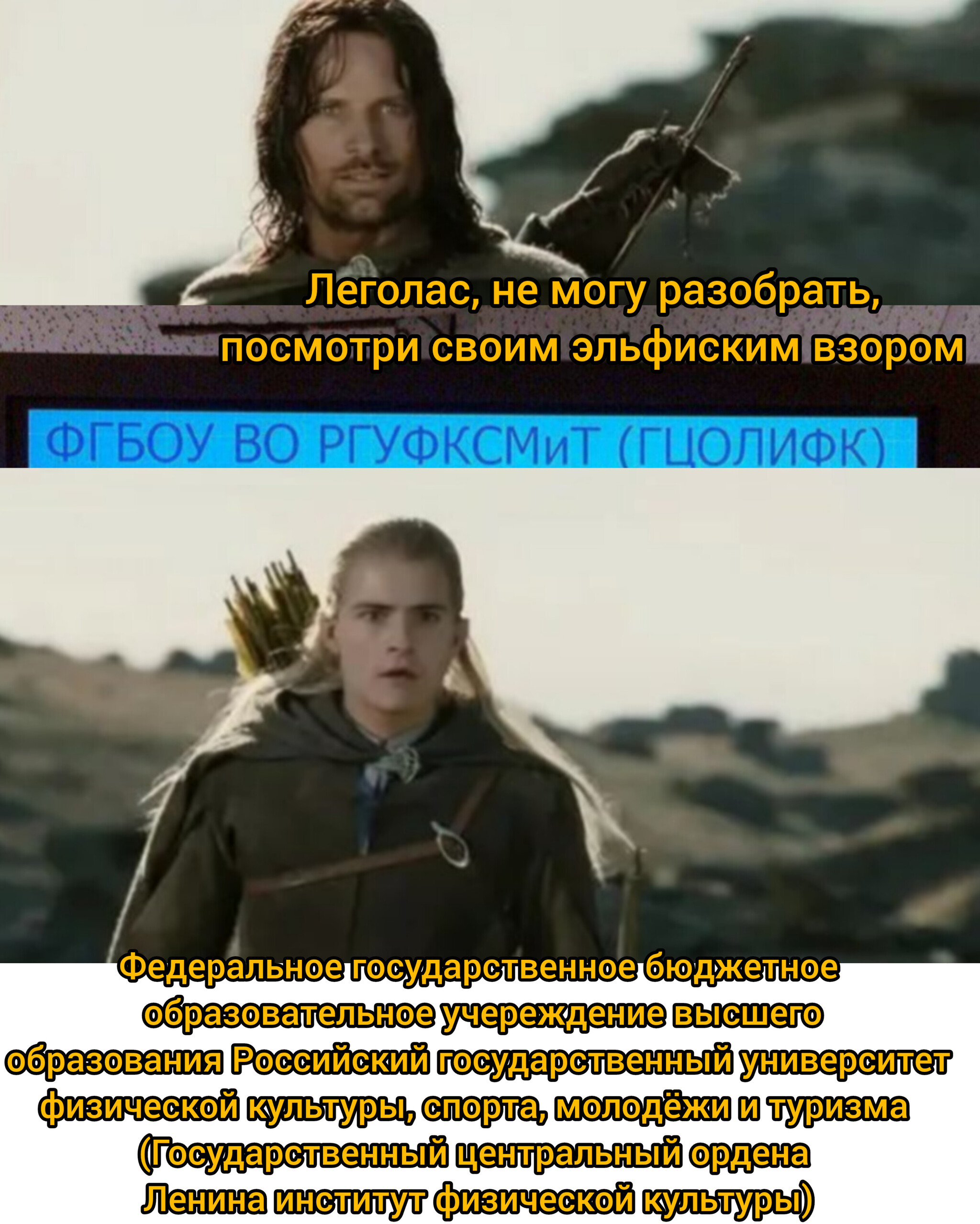 Continuation of the post Izmailovo reading - My, Humor, Abbreviation, Sport, Studying at the University, Memes, Picture with text, Lord of the Rings, Reply to post, A wave of posts, Rgufxmit