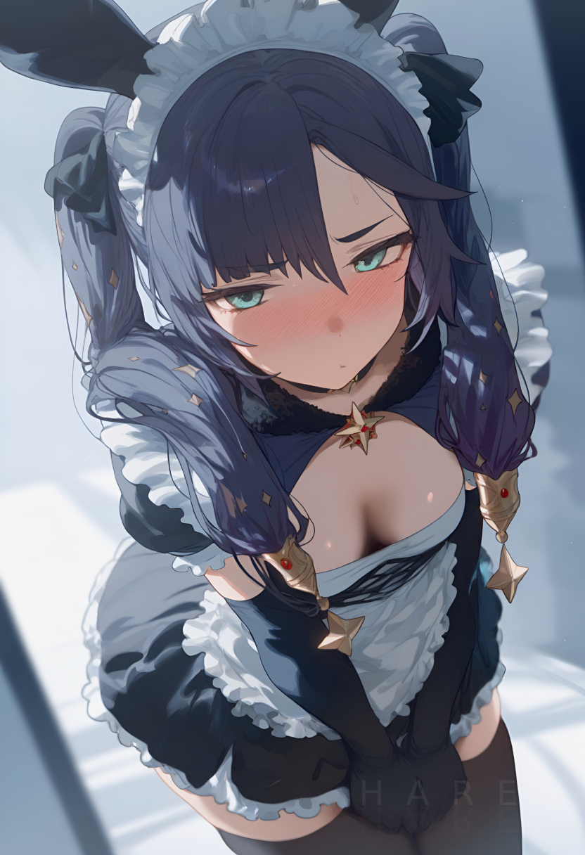 Mona - Genshin impact, Mona (genshin impact), Art, Girls, Games, Anime art, Anime, Neural network art, Housemaid, Hare_zzv