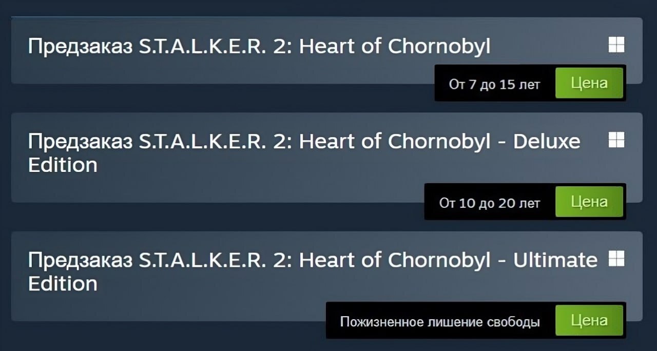 В Steam объявили цены на S.T.A.L.K.E.R. 2 в российском регионе - Компьютерные игры, Игры, Сталкер 2: Сердце Чернобыля, Steam, Картинка с текстом, Юмор, Волна постов