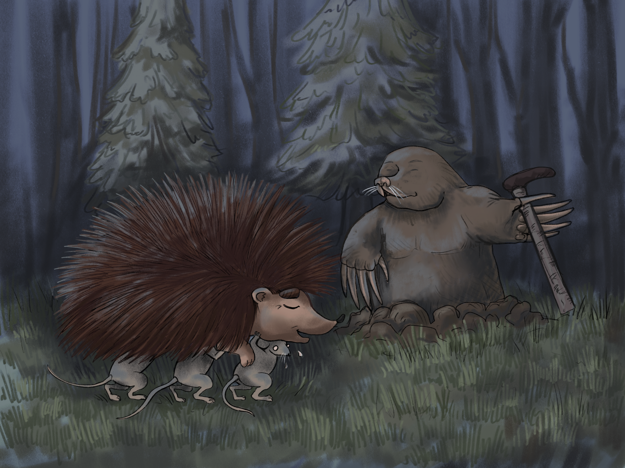 A Hedgehog Named Grumpy. Chapter 10 - My, Story, Children's literature, Mole, Tickling, To be continued, Longpost