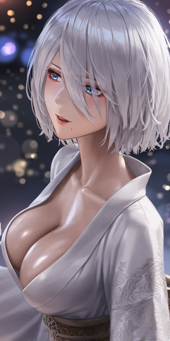 YoRHa No.2 Type B - Арты нейросетей, Аниме, Anime Art, Pixiv, Сиськи, Yorha unit No 2 type B, NIER Automata, Длиннопост