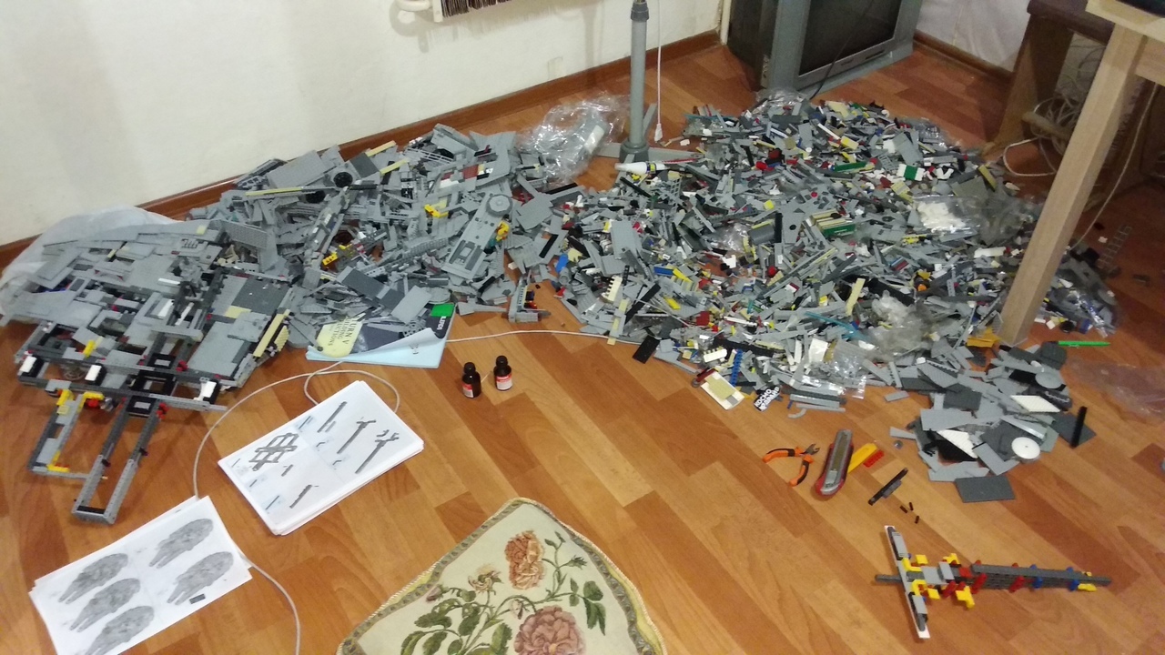 How I Assembled the Millennium Falcon - My, Lego star wars, Picture with text, Longpost