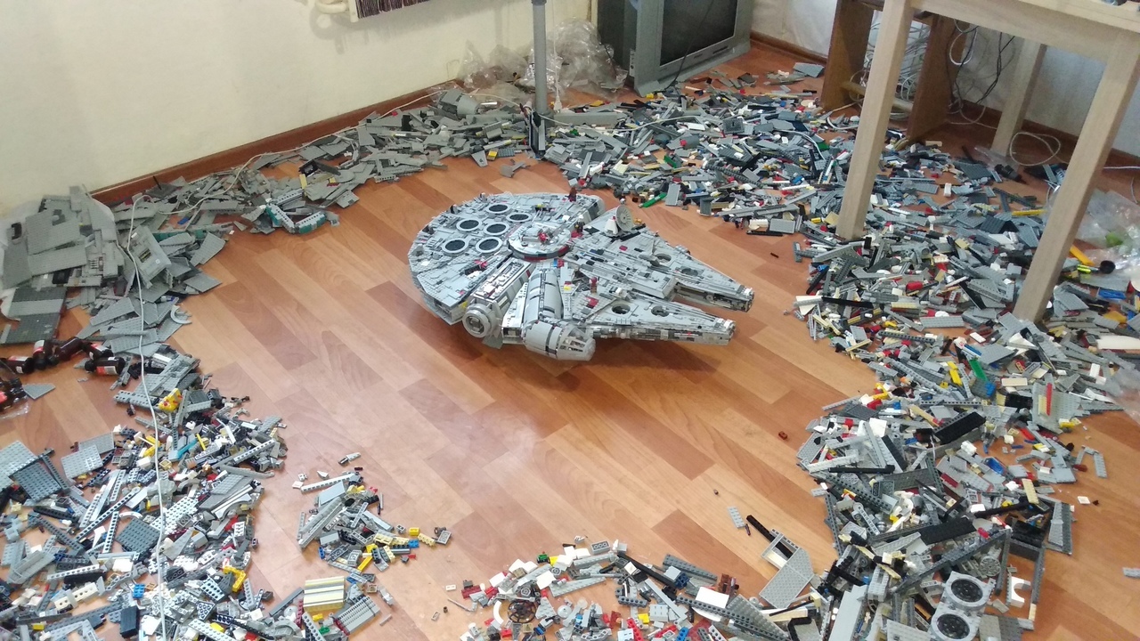 How I Assembled the Millennium Falcon - My, Lego star wars, Picture with text, Longpost