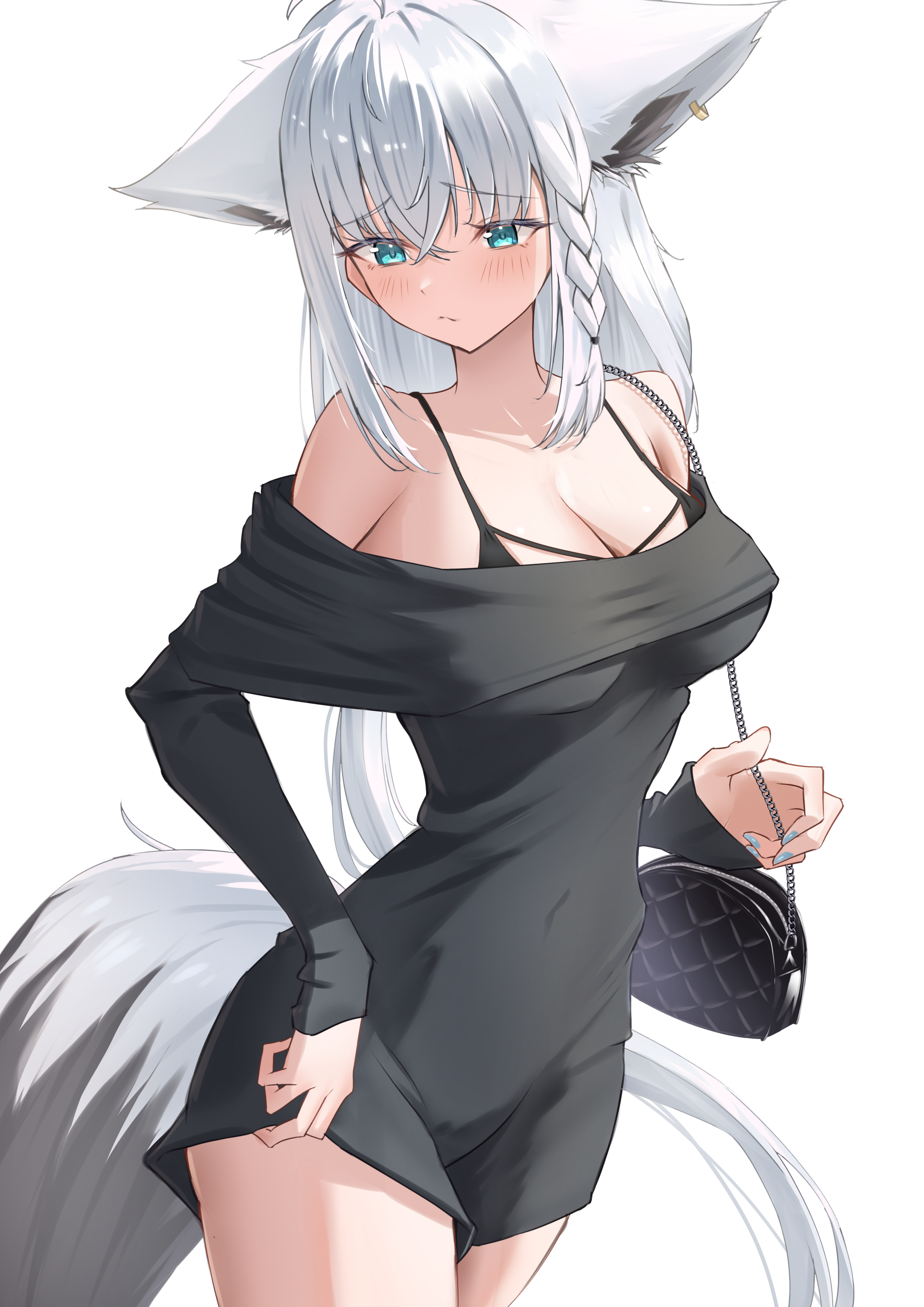 Fubuki - Anime Art, Аниме, Hololive, Virtual YouTuber, Shirakami Fubuki, Animal Ears, Хвост