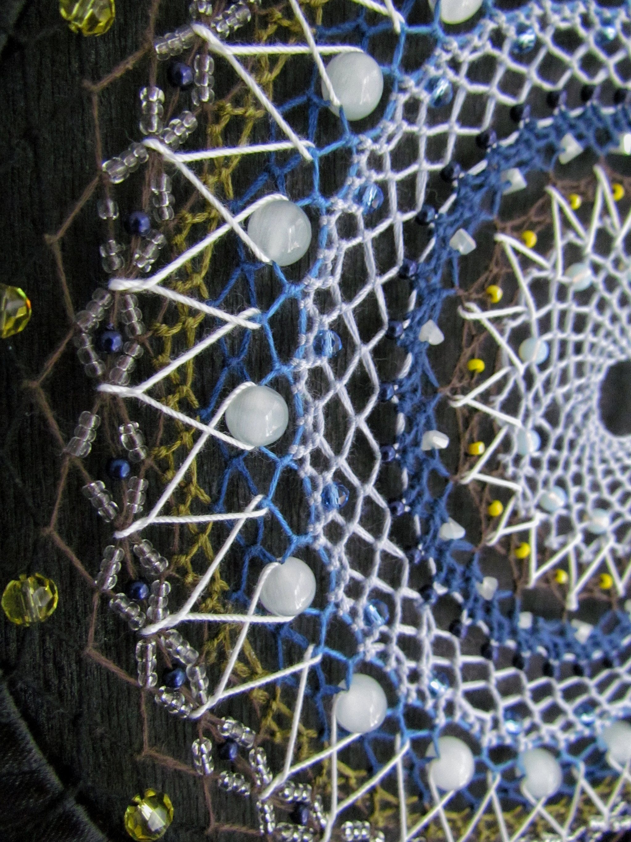 Dreamcatcher with tit - My, Needlework, Needlework without process, Handmade, With your own hands, Dreamcatcher, Tit, Hobby, beauty, Longpost