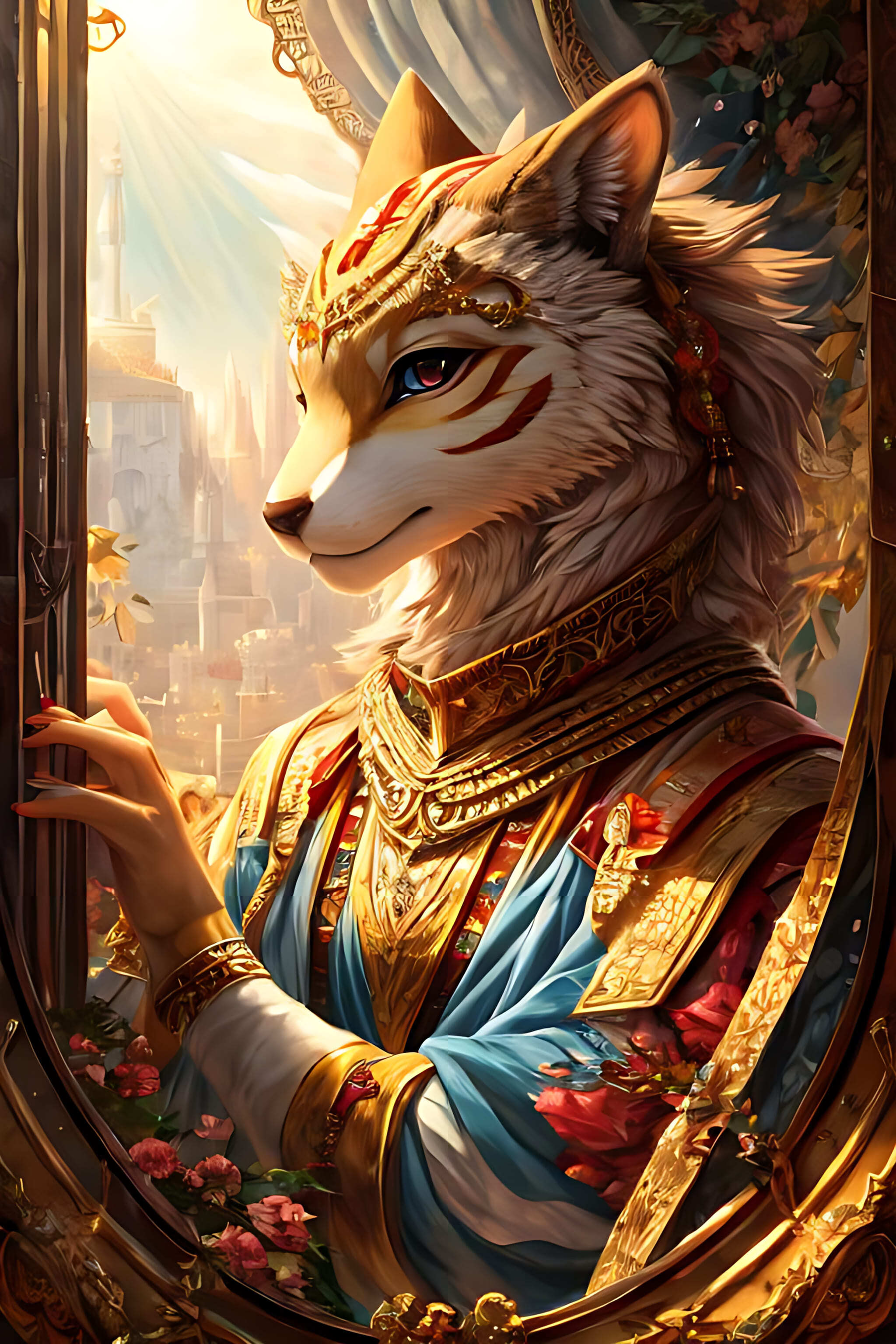 Furry art by Wolfmks #160 - My, Neural network art, Art, Furry, Phone wallpaper, Wallpaper, Drawing, Furry art, Longpost