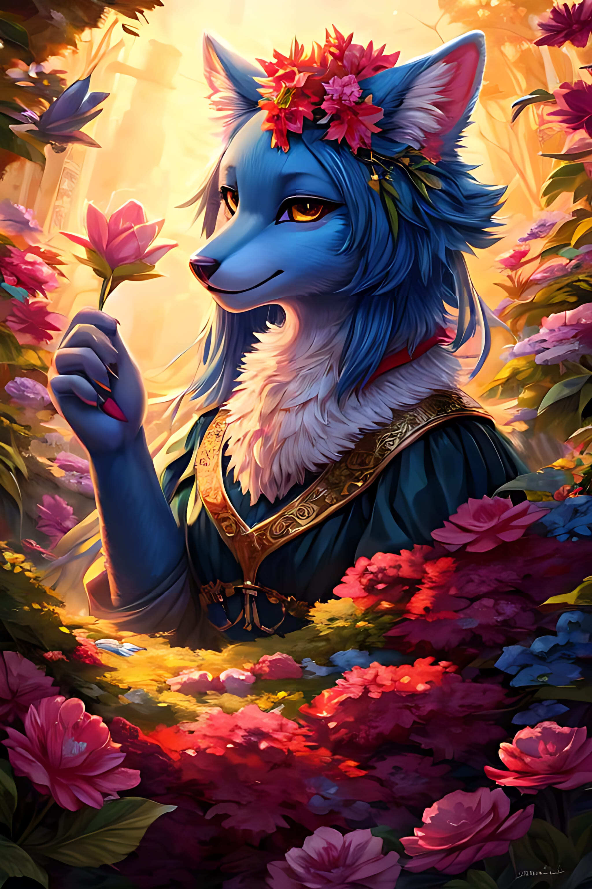 Furry art by Wolfmks #160 - My, Neural network art, Art, Furry, Phone wallpaper, Wallpaper, Drawing, Furry art, Longpost