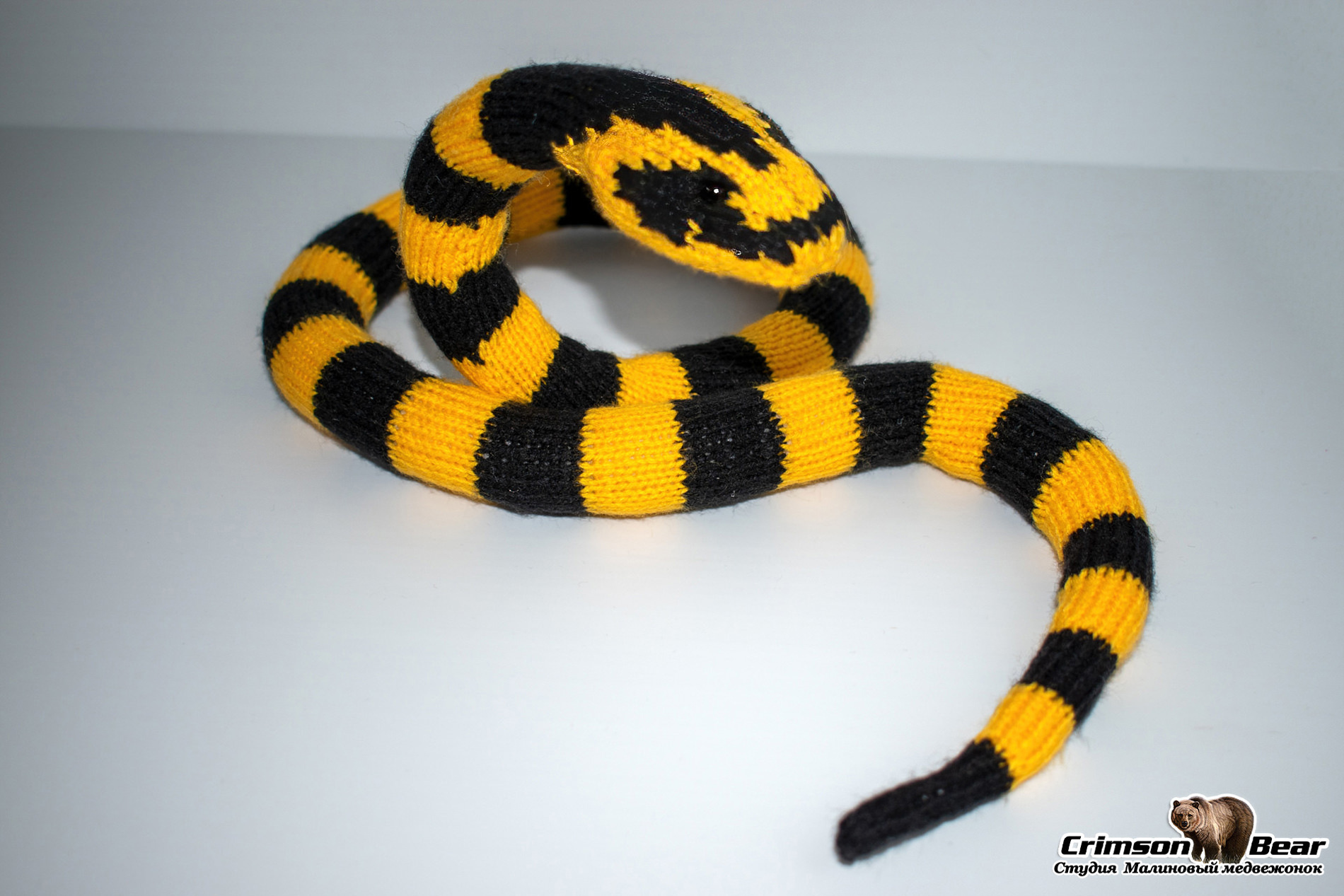 Banded Krait - My, Souvenirs, Needlework without process, Knitted toys, Snake, Krait, Toys, Knitting, Author's toy, Soft toy, Amigurumi