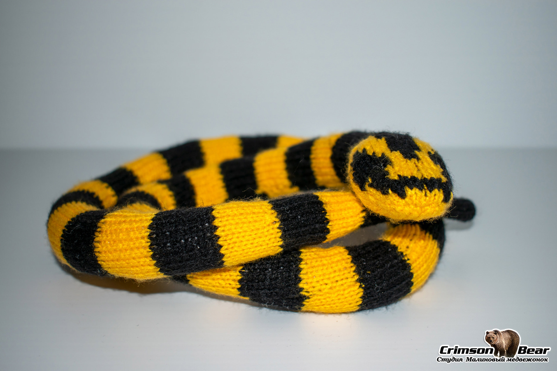 Banded Krait - My, Souvenirs, Needlework without process, Knitted toys, Snake, Krait, Toys, Knitting, Author's toy, Soft toy, Amigurumi