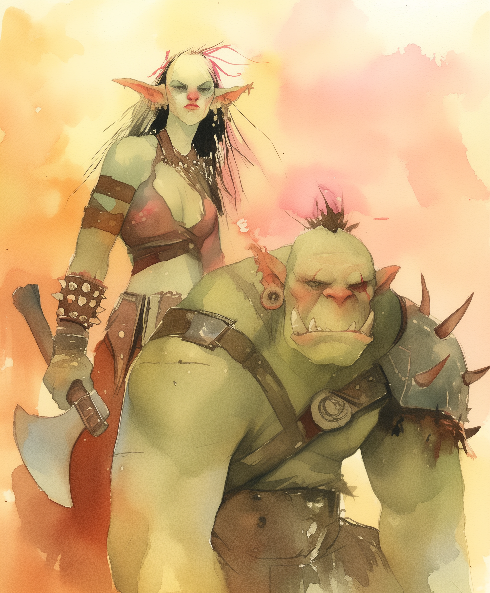 Orc Barbarians - My, Neural network art, Pinanoc, Midjourney, Barbarian, Dungeons & dragons, Orcs