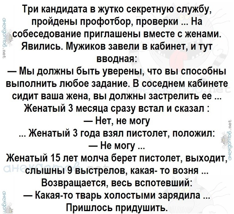 Брак дело тонкое - Брак (супружество), Картинка с текстом, Анекдот, Черный юмор, Жена, Секретная служба