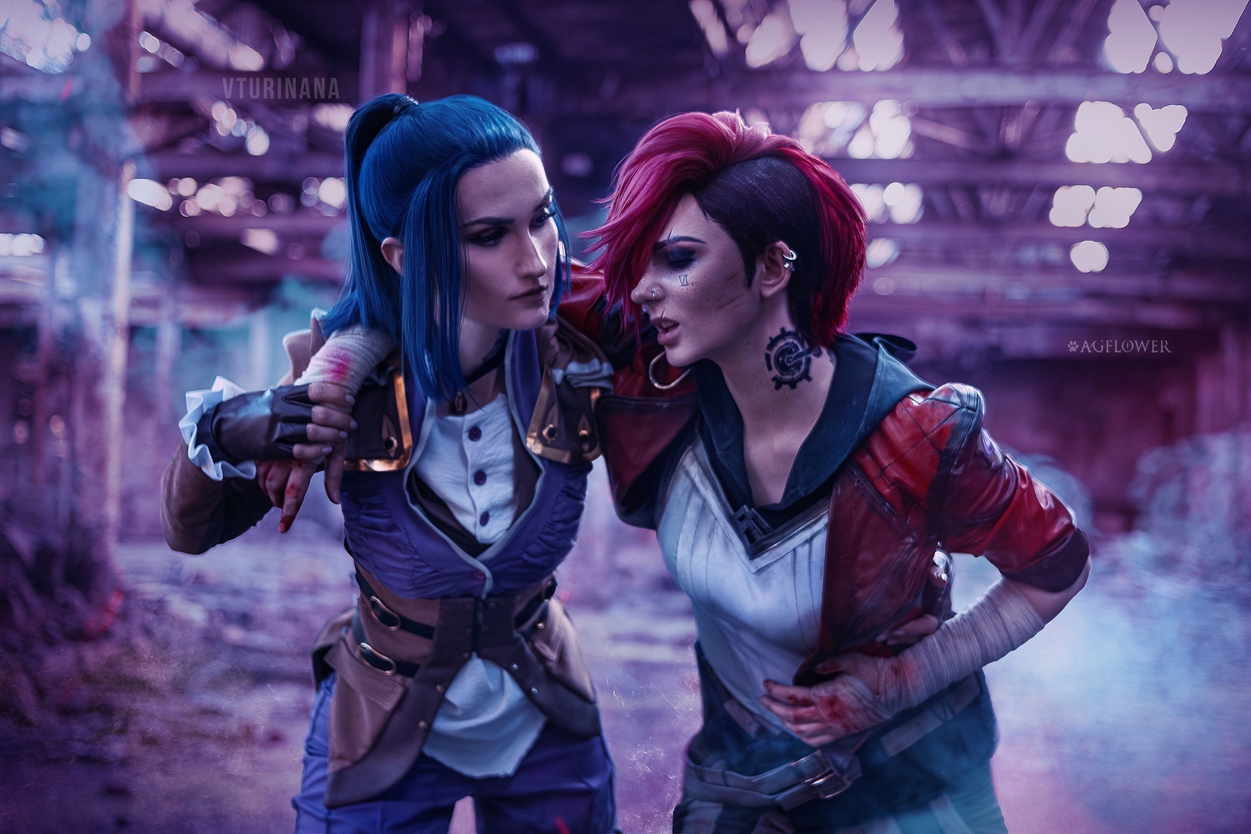 Continuation of the post Vi and Caitlyn - Cosplayers, Cosplay, The photo, PHOTOSESSION, VI, Caitlyn (LoL), League of legends, Longpost, Arcane, Reply to post