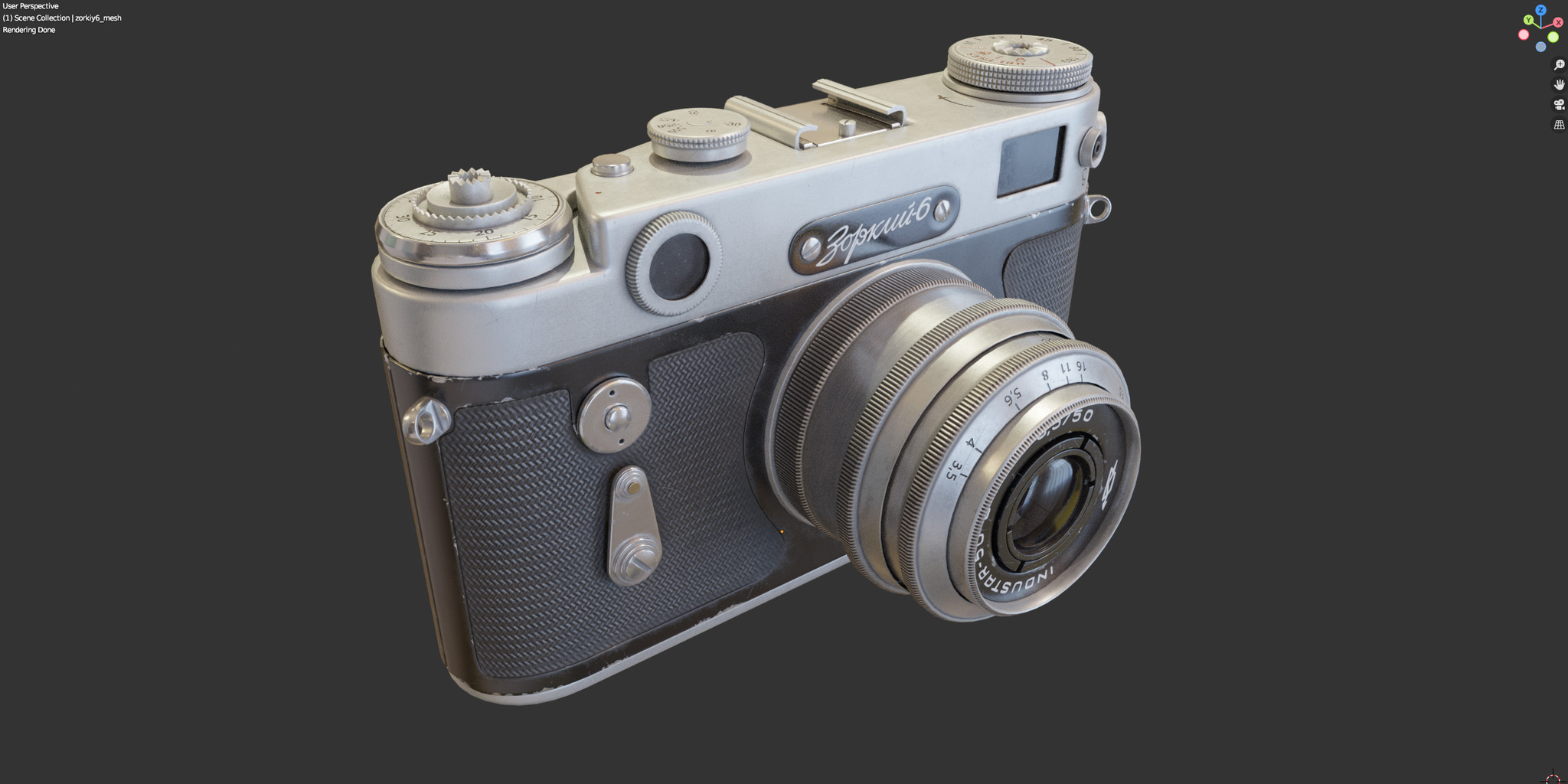 Made a 3D model of the Zorkiy-6 camera (in a case) - My, Computer graphics, 3D modeling, 3DS max, Retro, Blender, Longpost