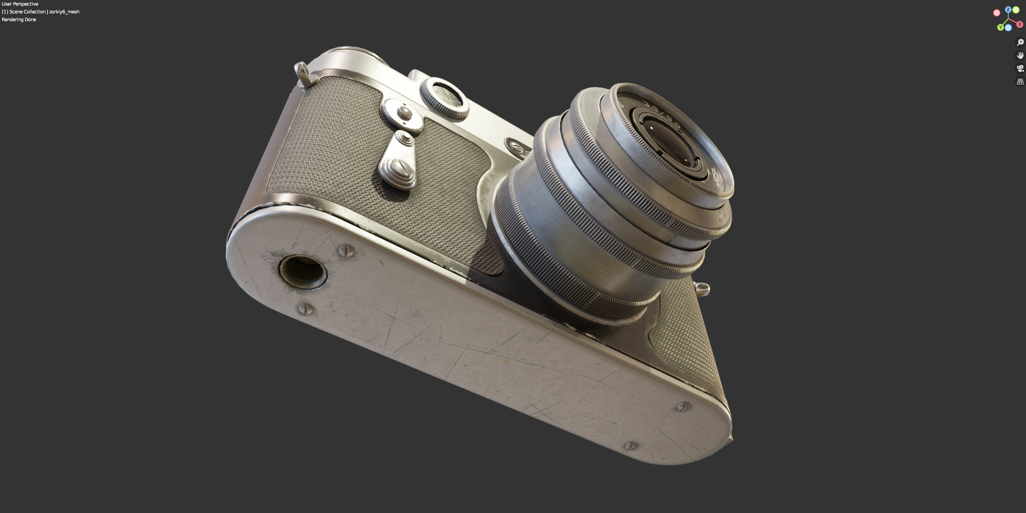 Made a 3D model of the Zorkiy-6 camera (in a case) - My, Computer graphics, 3D modeling, 3DS max, Retro, Blender, Longpost