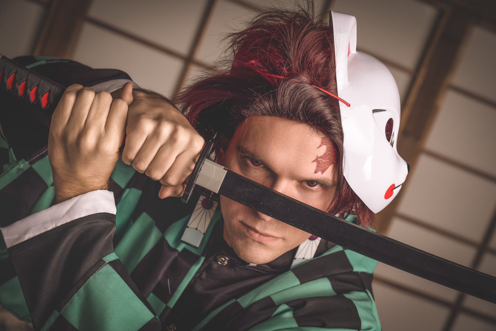 Косплей Тандзиро Комадо из Demon Slayer - Моё, Косплей, Kimetsu no Yaiba, Косплееры, Фотосессия, Аниме, Длиннопост, Tanjirou Kamado