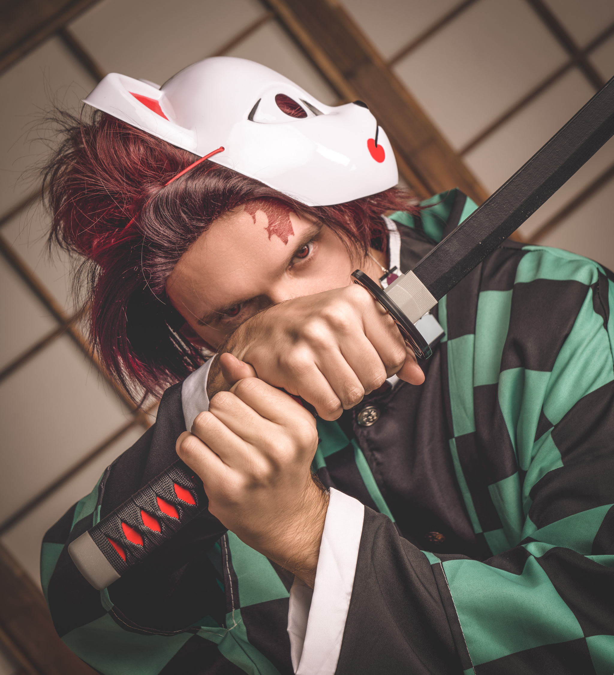 Косплей Тандзиро Комадо из Demon Slayer - Моё, Косплей, Kimetsu no Yaiba, Косплееры, Фотосессия, Аниме, Длиннопост, Tanjirou Kamado