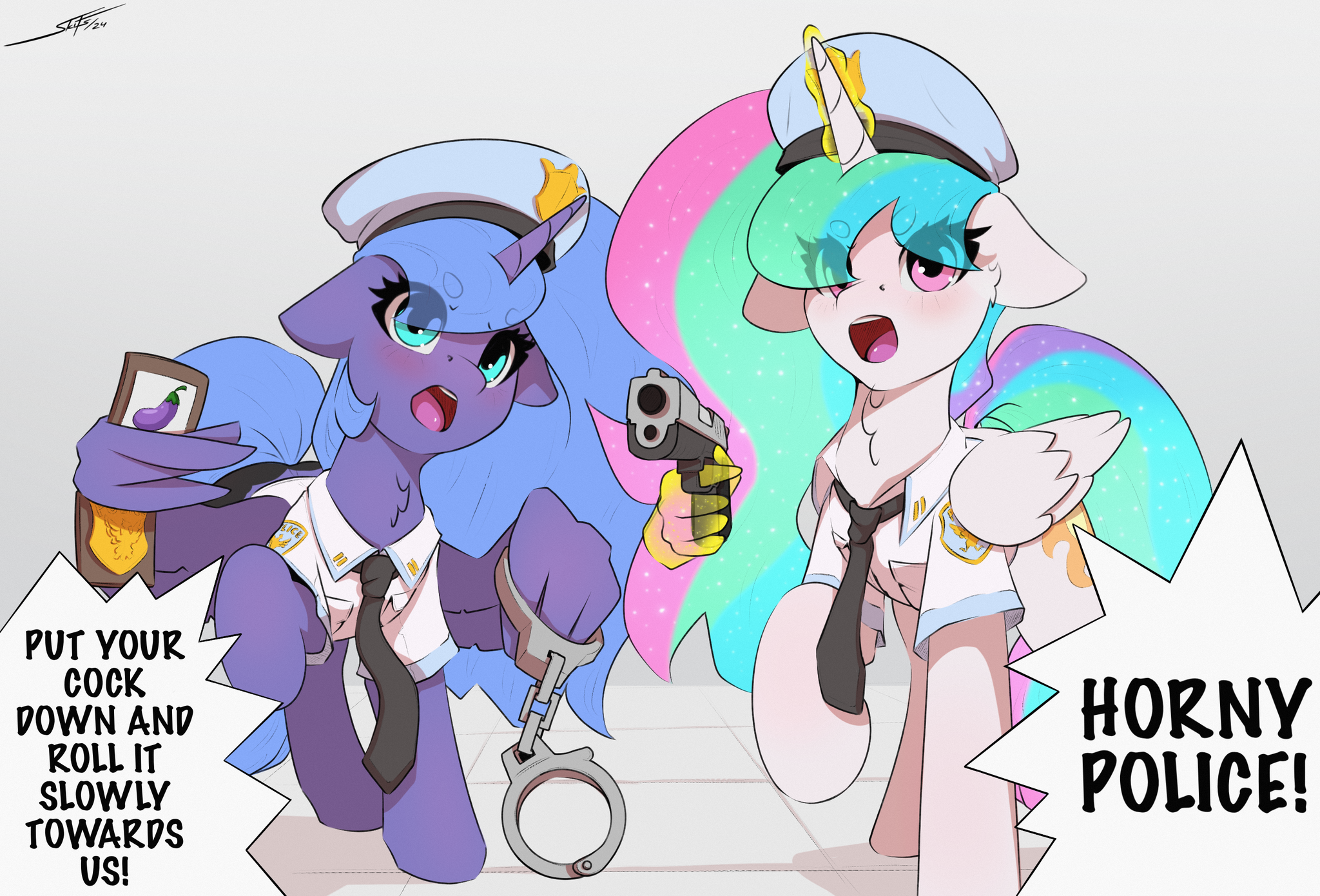 ХОРНИ ПОЛИЦИЯ! - My Little Pony, PonyArt, MLP Edge, Princess Celestia, Princess Luna, Skitsroom