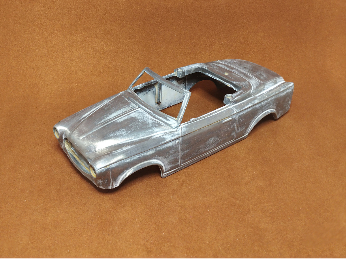 Peugeot 403 detective Columbo. Scale model with a spark based on the famous series - My, Collecting, Scale model, Modeling, Collection, Colombo, Foreign serials, Electrification, 3D печать, 3D modeling, 3D printer, Anycubic Photon, Peugeot, Serzhik Modelist, Stand modeling, Painting miniatures, 1:43, Painting, Peter Falk, Longpost