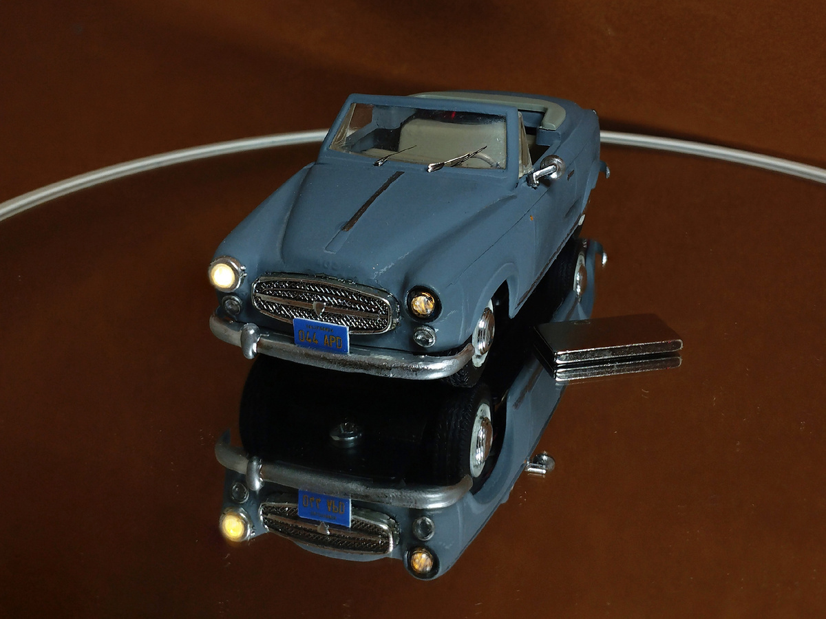 Peugeot 403 detective Columbo. Scale model with a spark based on the famous series - My, Collecting, Scale model, Modeling, Collection, Colombo, Foreign serials, Electrification, 3D печать, 3D modeling, 3D printer, Anycubic Photon, Peugeot, Serzhik Modelist, Stand modeling, Painting miniatures, 1:43, Painting, Peter Falk, Longpost