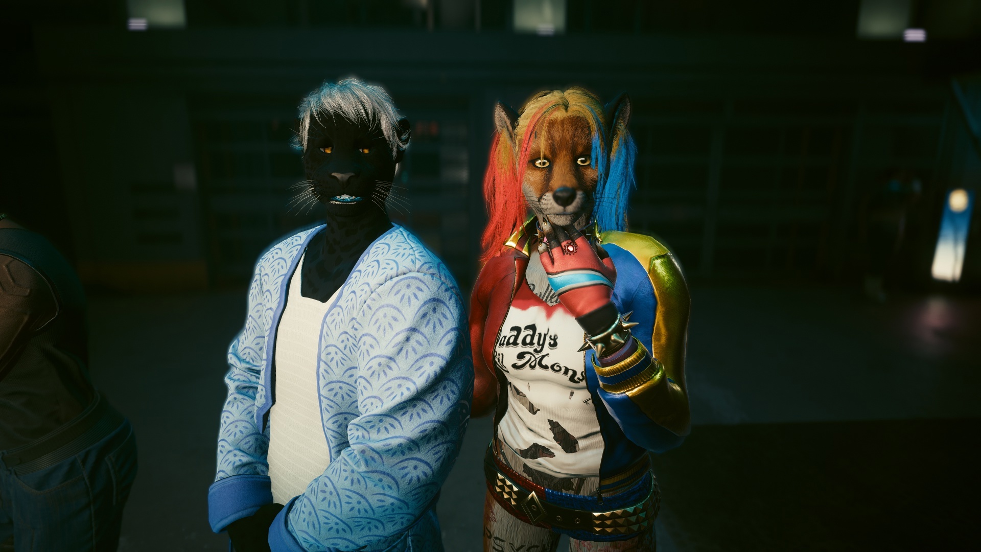 Furry in Cyberpunk 2077 #30 Foxy V Biosculpted Exotics Mod + Biosculpted Exotics Retexture and Fixes + JB - TPP MOD WIP third person - My, Furry, Cyberpunk 2077, Screenshot, Fashion, Longpost, Fox, Furry fox