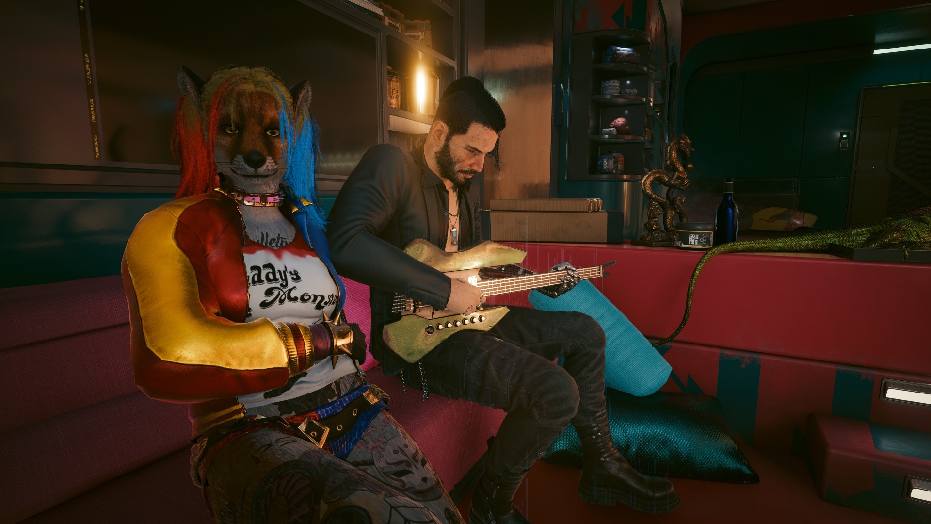 Furry in Cyberpunk 2077 #30 Foxy V Biosculpted Exotics Mod + Biosculpted Exotics Retexture and Fixes + JB - TPP MOD WIP third person - My, Furry, Cyberpunk 2077, Screenshot, Fashion, Longpost, Fox, Furry fox