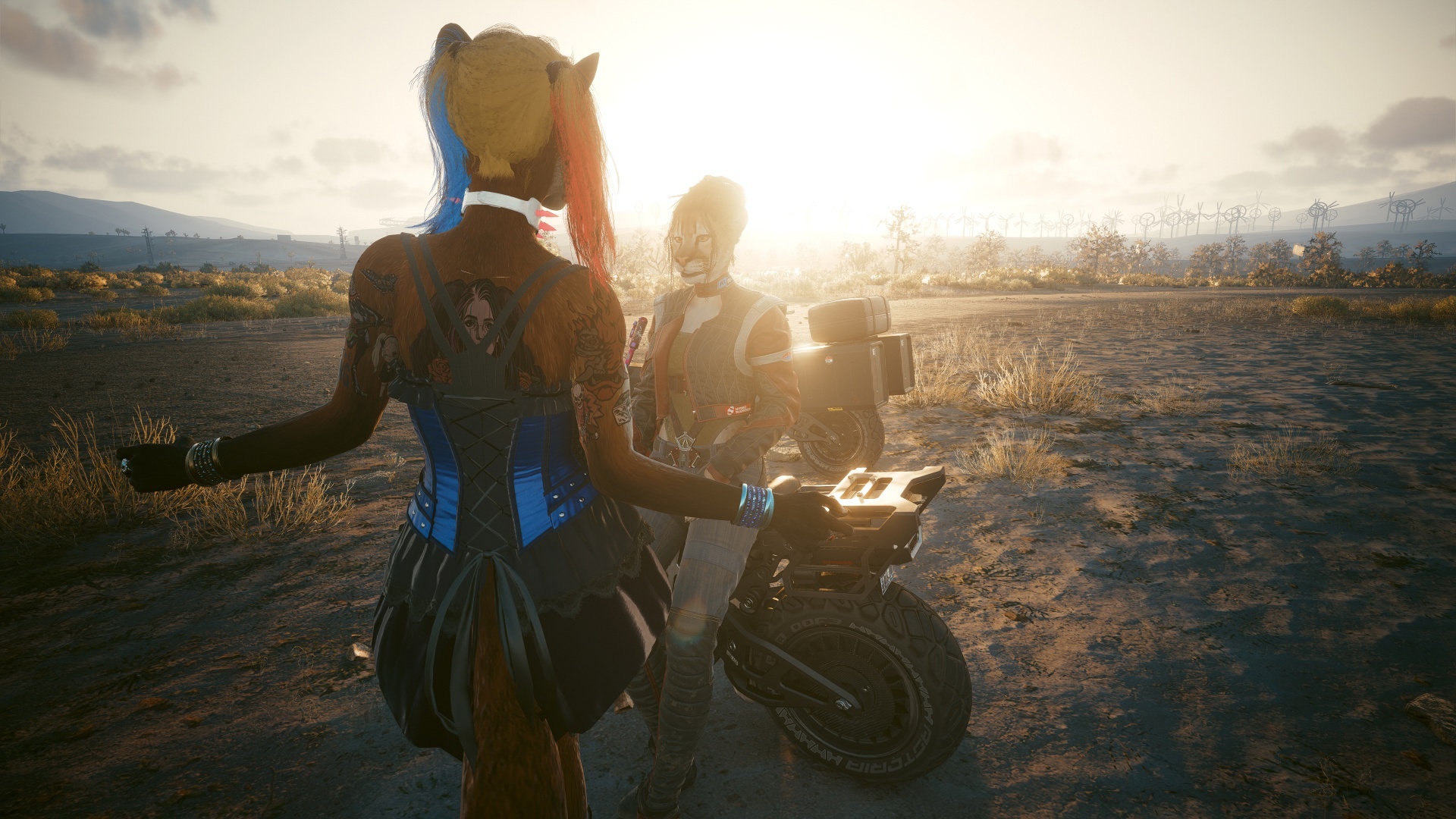 Furry in Cyberpunk 2077 #30 Foxy V Biosculpted Exotics Mod + Biosculpted Exotics Retexture and Fixes + JB - TPP MOD WIP third person - My, Furry, Cyberpunk 2077, Screenshot, Fashion, Longpost, Fox, Furry fox