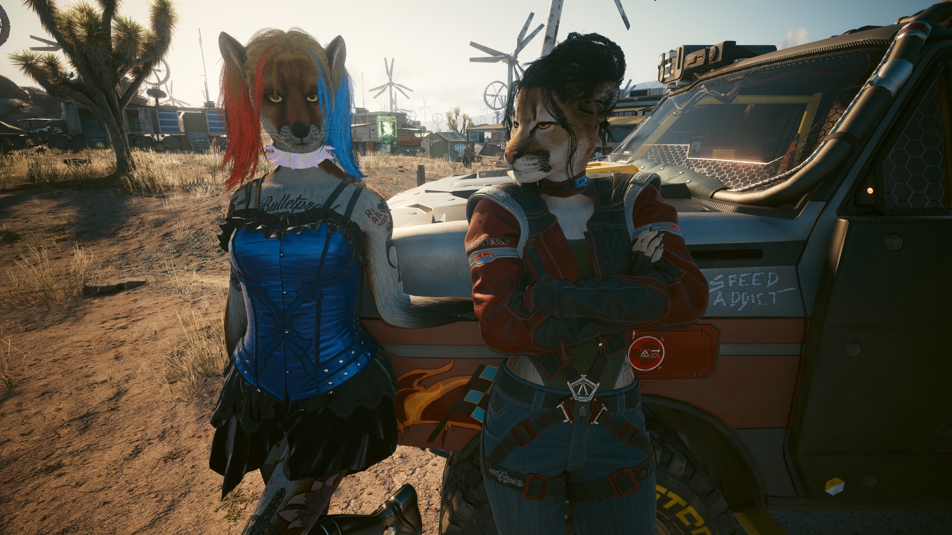 Furry in Cyberpunk 2077 #30 Foxy V Biosculpted Exotics Mod + Biosculpted Exotics Retexture and Fixes + JB - TPP MOD WIP third person - My, Furry, Cyberpunk 2077, Screenshot, Fashion, Longpost, Fox, Furry fox