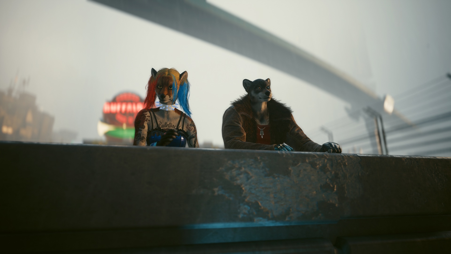 Furry in Cyberpunk 2077 #30 Foxy V Biosculpted Exotics Mod + Biosculpted Exotics Retexture and Fixes + JB - TPP MOD WIP third person - My, Furry, Cyberpunk 2077, Screenshot, Fashion, Longpost, Fox, Furry fox