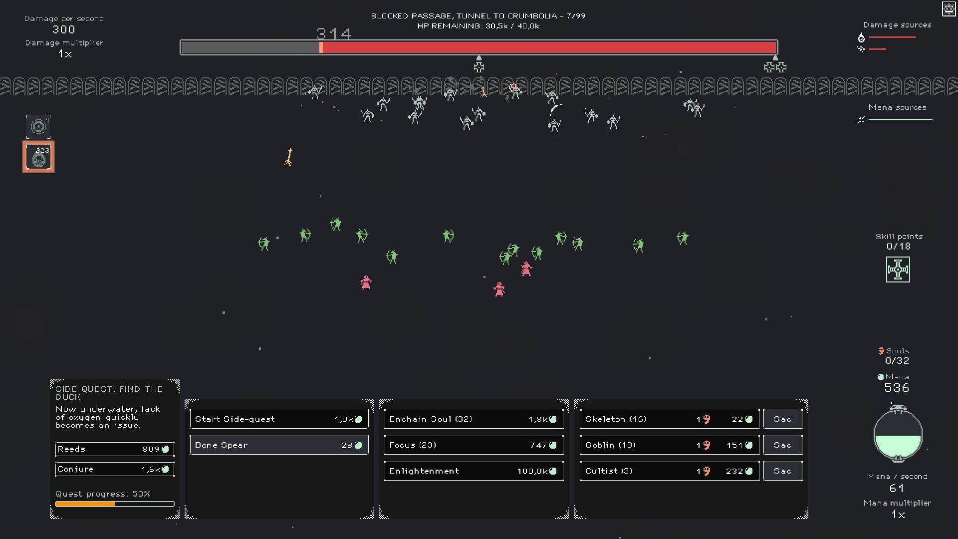 Армия некроманта. Journey to Incrementalia - Моё, Инди, Обзор, Игровые обзоры, Компьютерные игры, Steam, Idle, Некромант, Инди игра, Игры, Видео, Без звука, Длиннопост