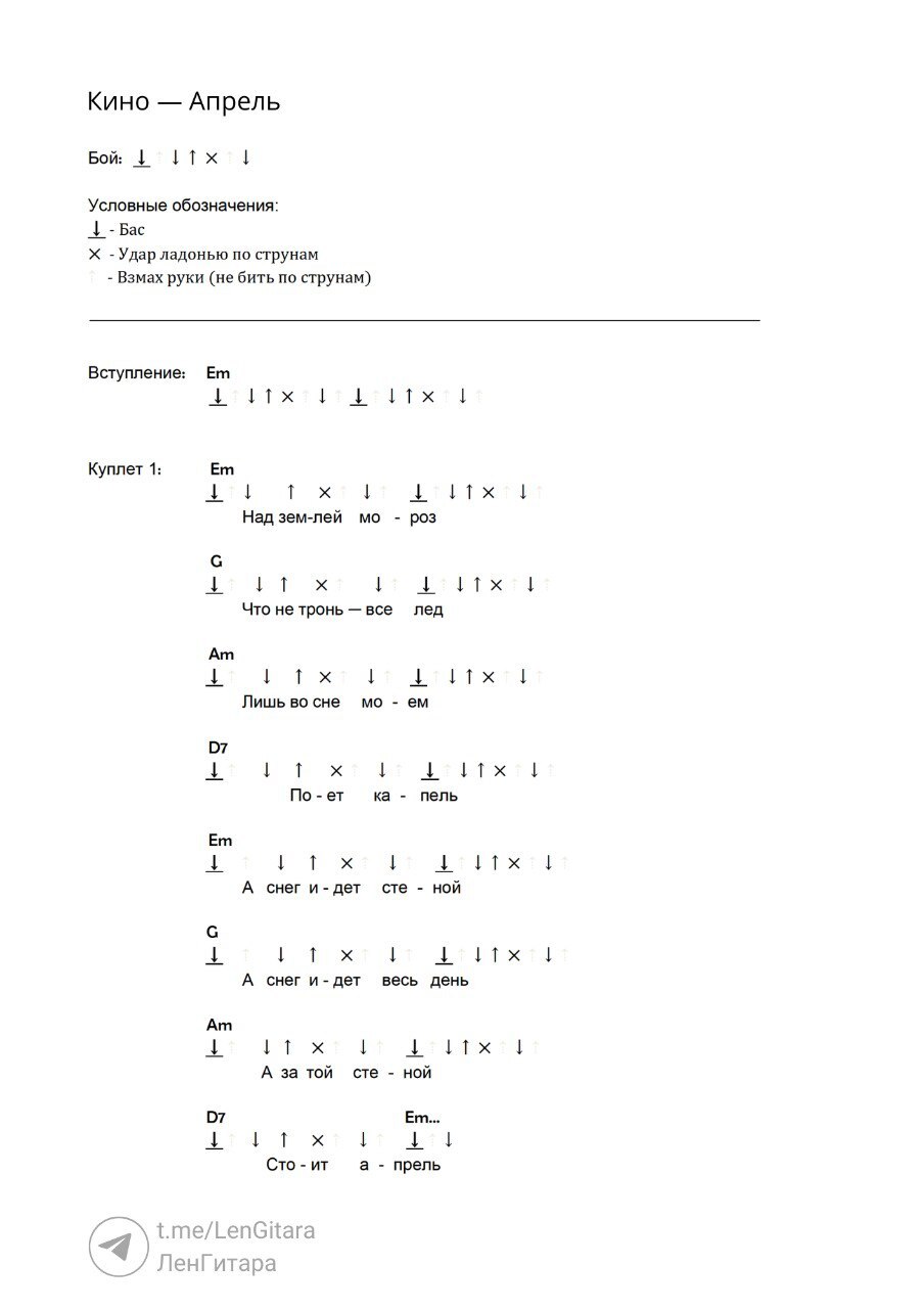 Разбор Кино – Апрель - Моё, Песня под гитару, Гитара, Гитарист, Акустическая гитара, Аккорды, Виктор Цой, Группа КИНО, Длиннопост