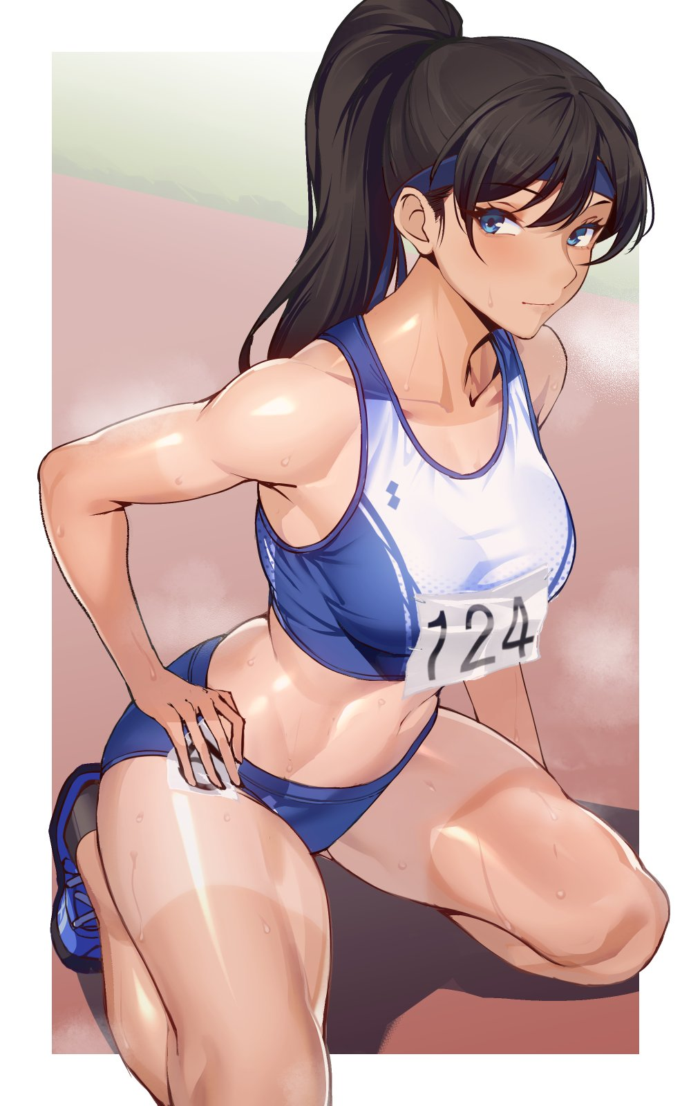 Track and field athlete - Anime art, Anime, Original character, Strong girl