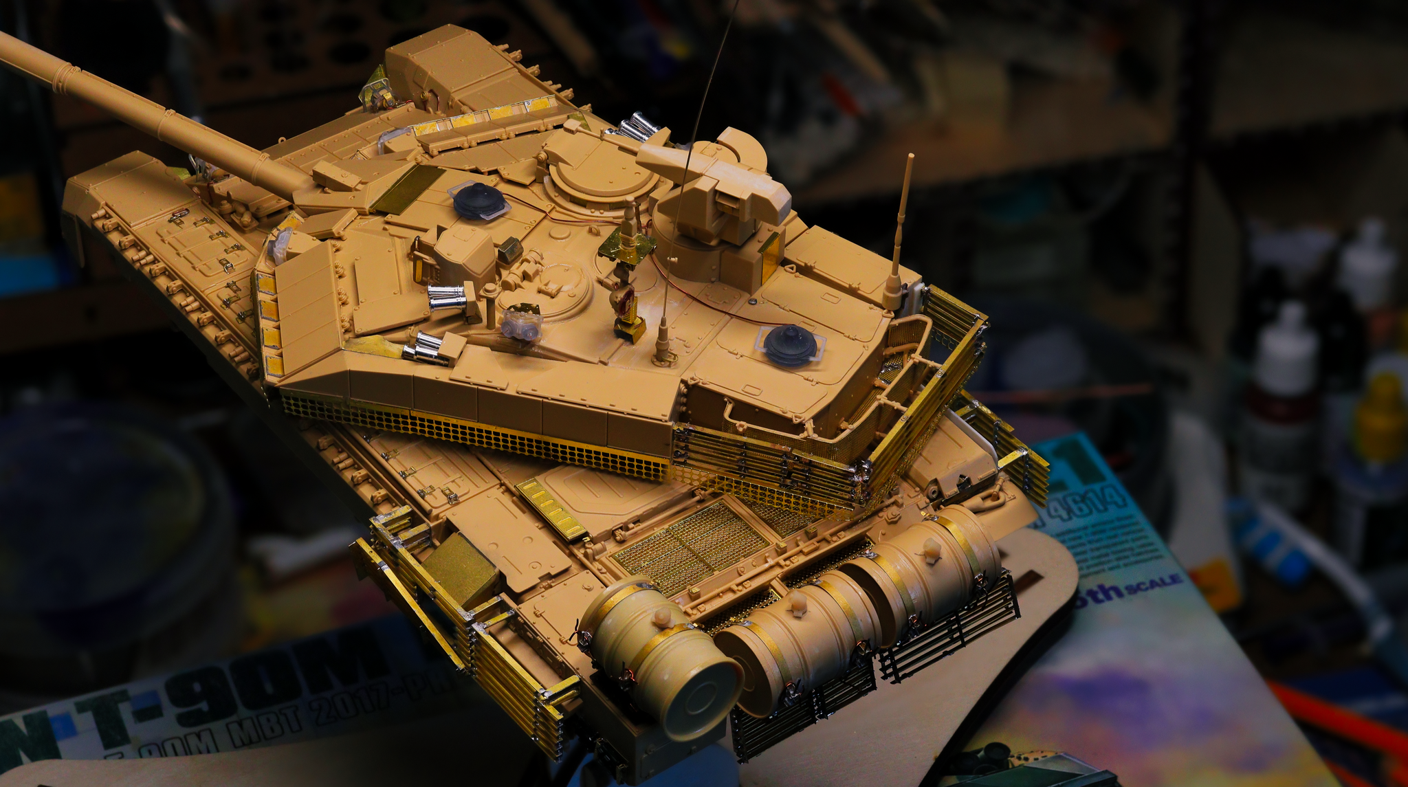 T-90M (Pre-painting stage) - My, t-90, Tanks, Stand modeling, Modeling, Scale model, 3D печать, Military equipment, Longpost