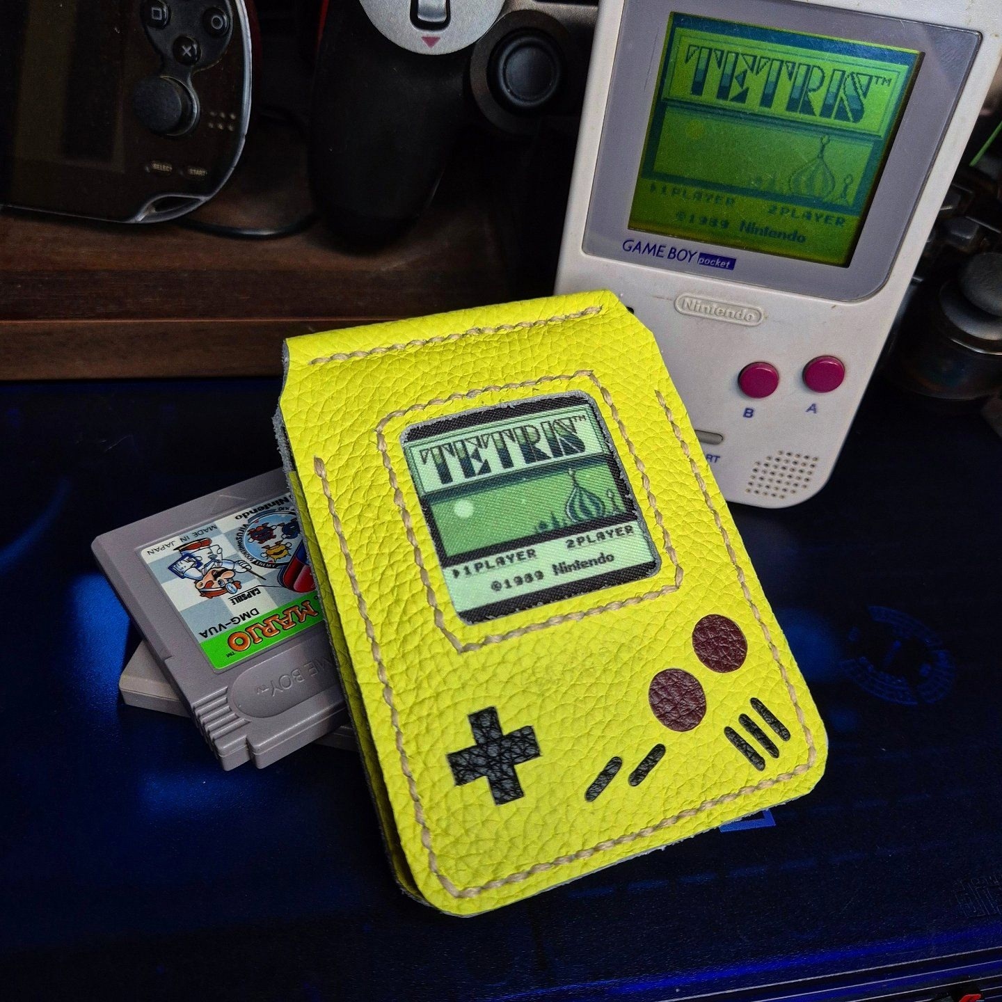 Leather Gameboy - My, Sewing, Natural leather, Leather products, Gameboy, Longpost