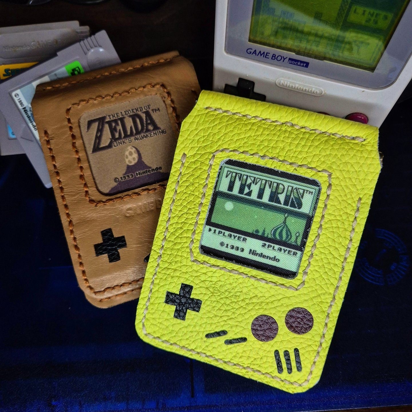 Leather Gameboy - My, Sewing, Natural leather, Leather products, Gameboy, Longpost