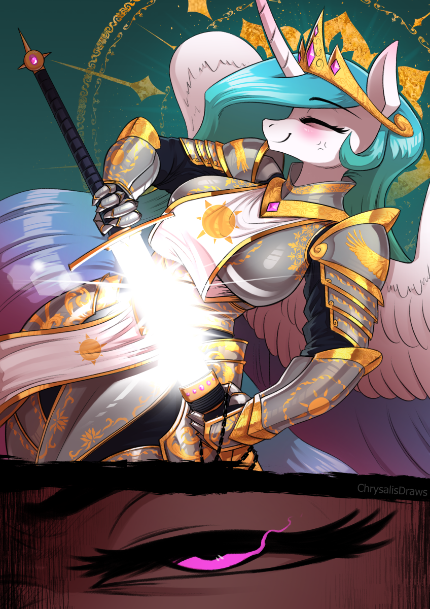 Sword of Sunlight - My little pony, Princess celestia, Anthro