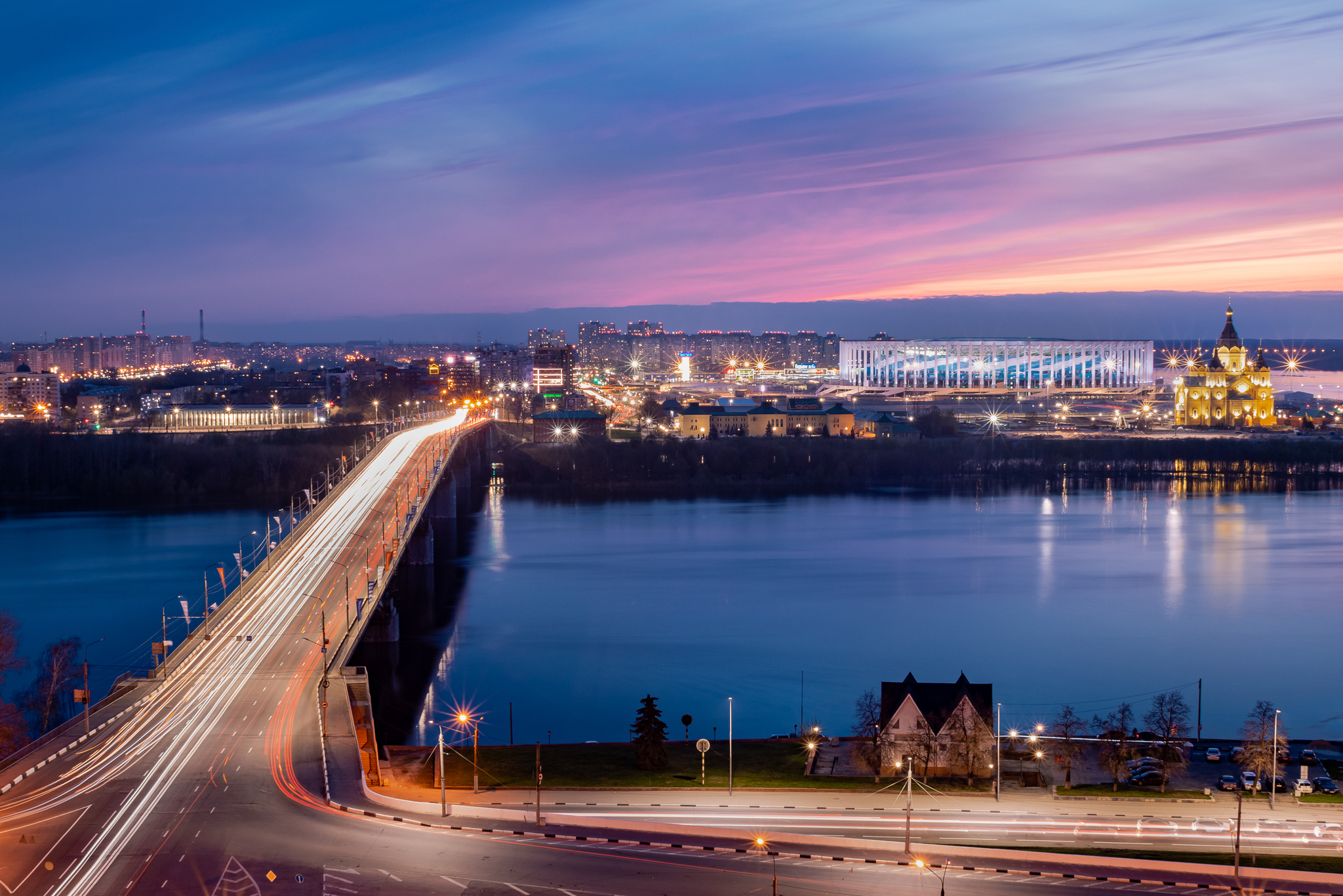 Nizhny Novgorod sunset - My, The photo, Landscape, Architecture, Nizhny Novgorod, Canon, Long exposure, Photographer