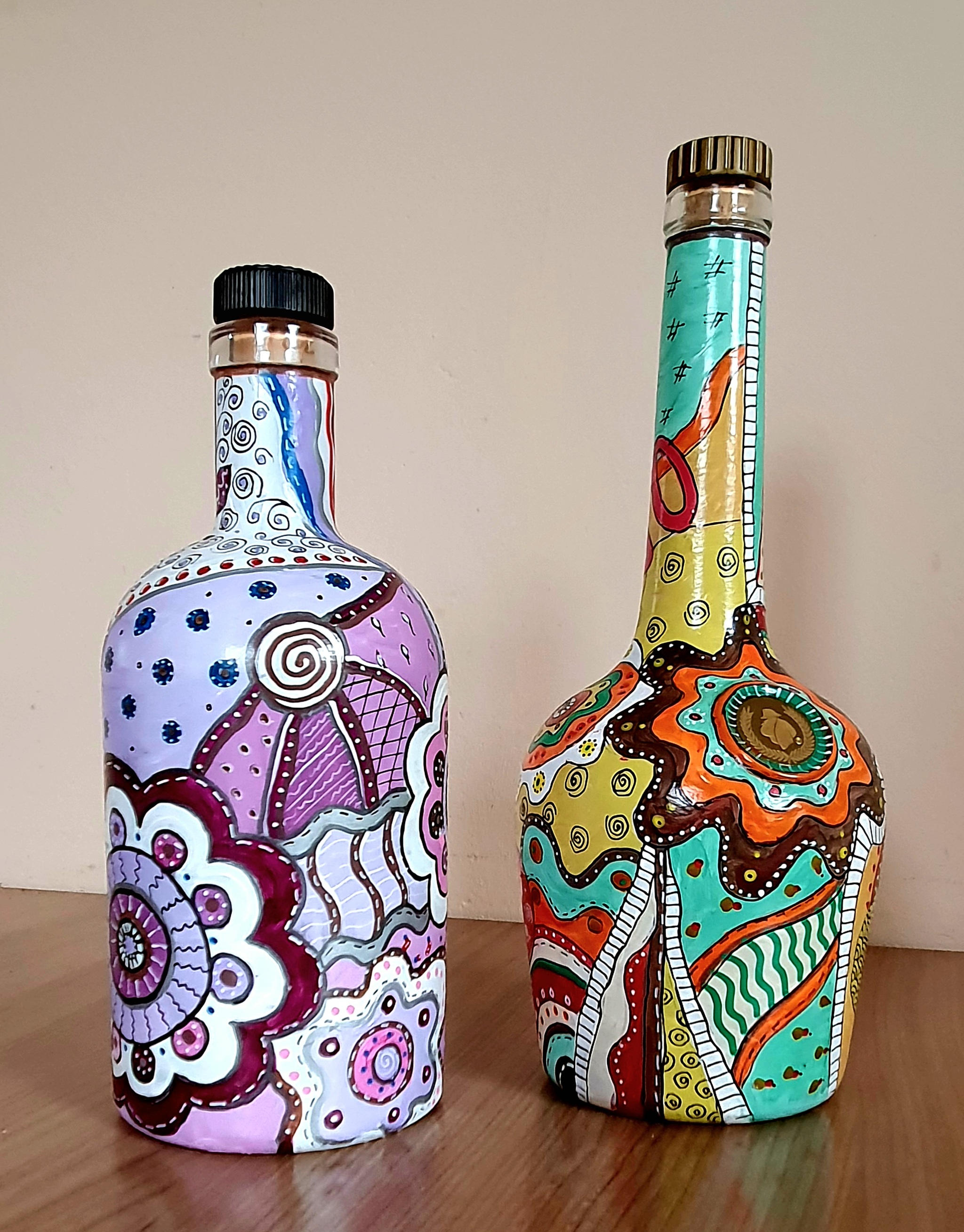 Bottles - My, Creation, Hobby, Bottle, Painting, Longpost