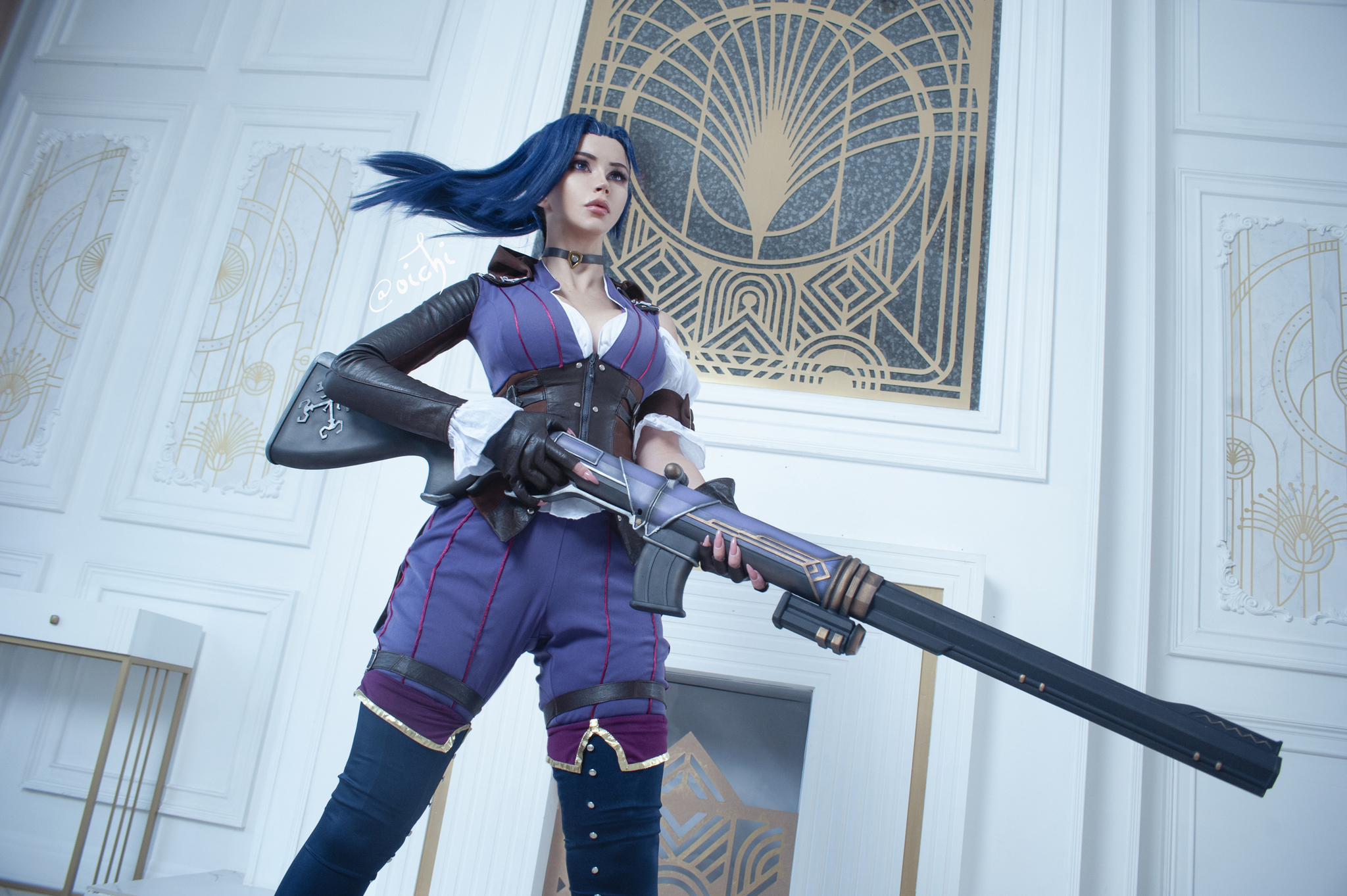 One Cosplayer - Two Looks (My Arcane Cosplay) - My, Cosplay, Computer games, Cosplayers, PHOTOSESSION, Games, League of legends, Arcane, VI, Caitlyn (LoL), Costume, Anime, Girls, Longpost